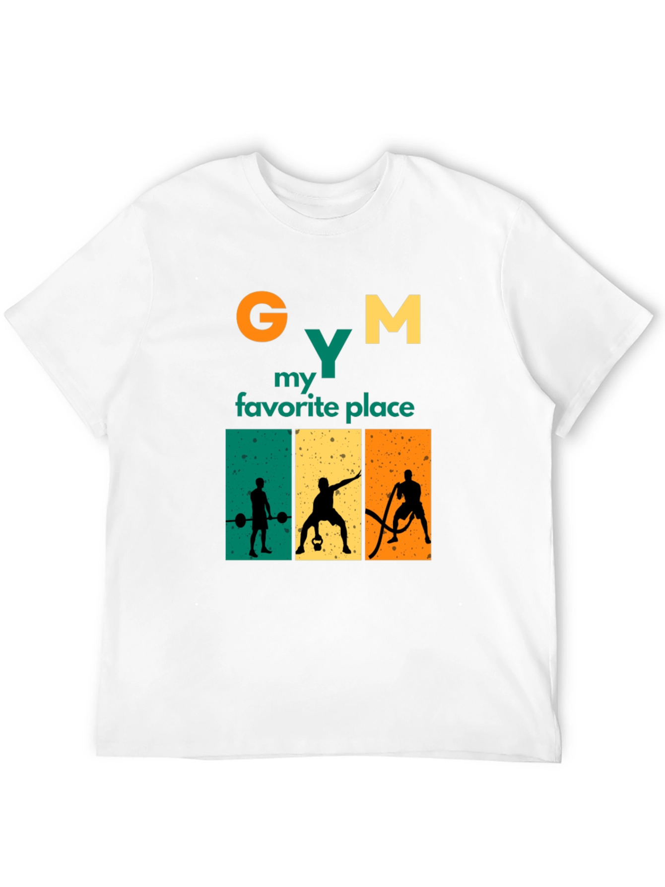 Gym My Favorite Place Black Graphic Tee