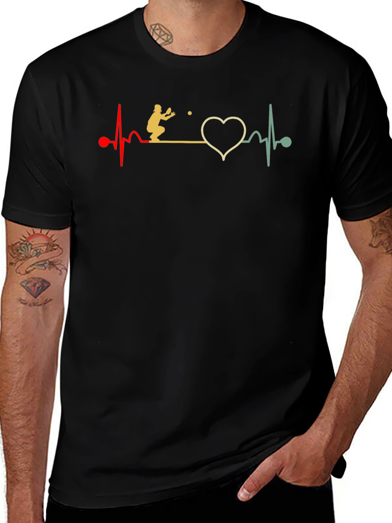 Volleyball Heartbeat Graphic T-Shirt