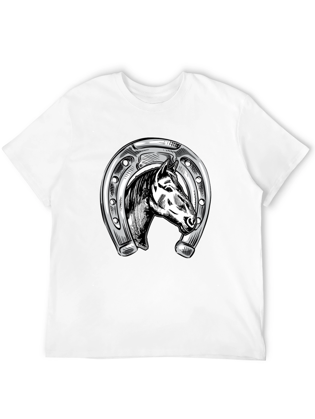 Horse & Horseshoe Graphic Tee - Black