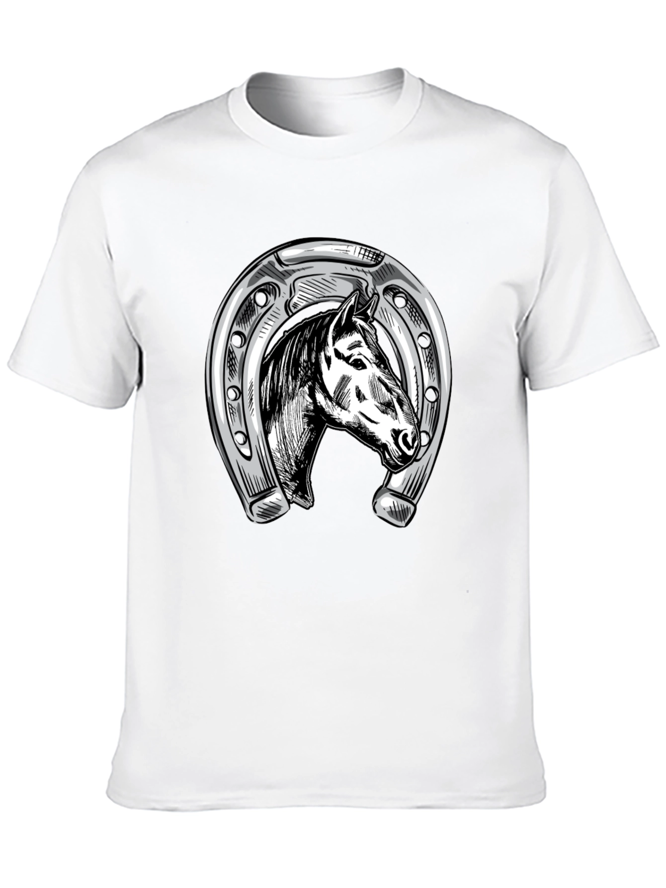 Horse & Horseshoe Graphic Tee - Black