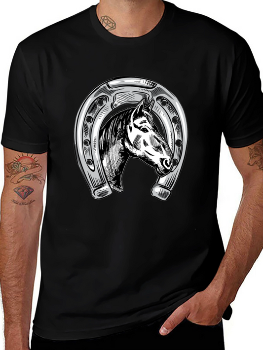 Horse & Horseshoe Graphic Tee - Black