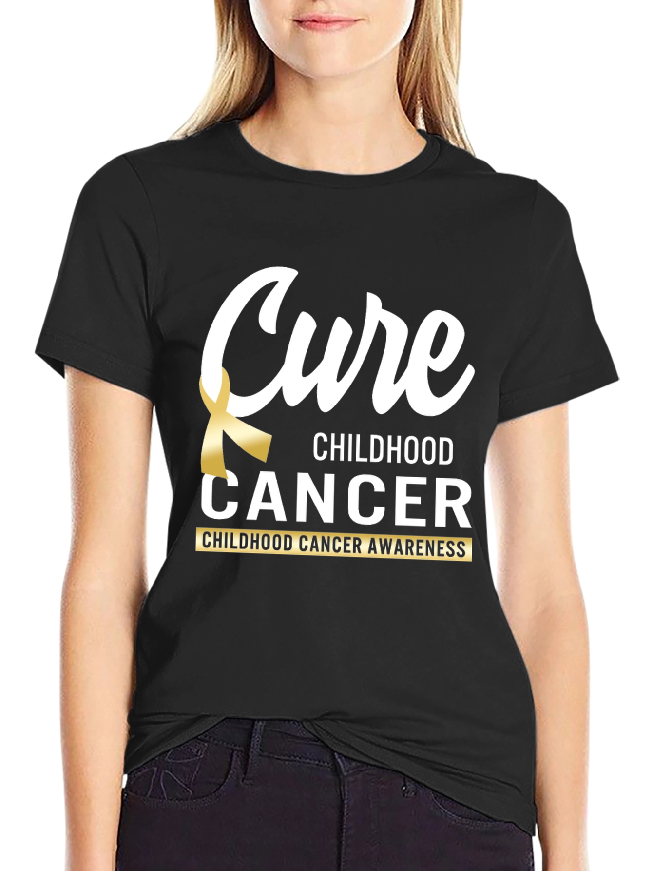 Cure Childhood Cancer Awareness Ribbon T-Shirt