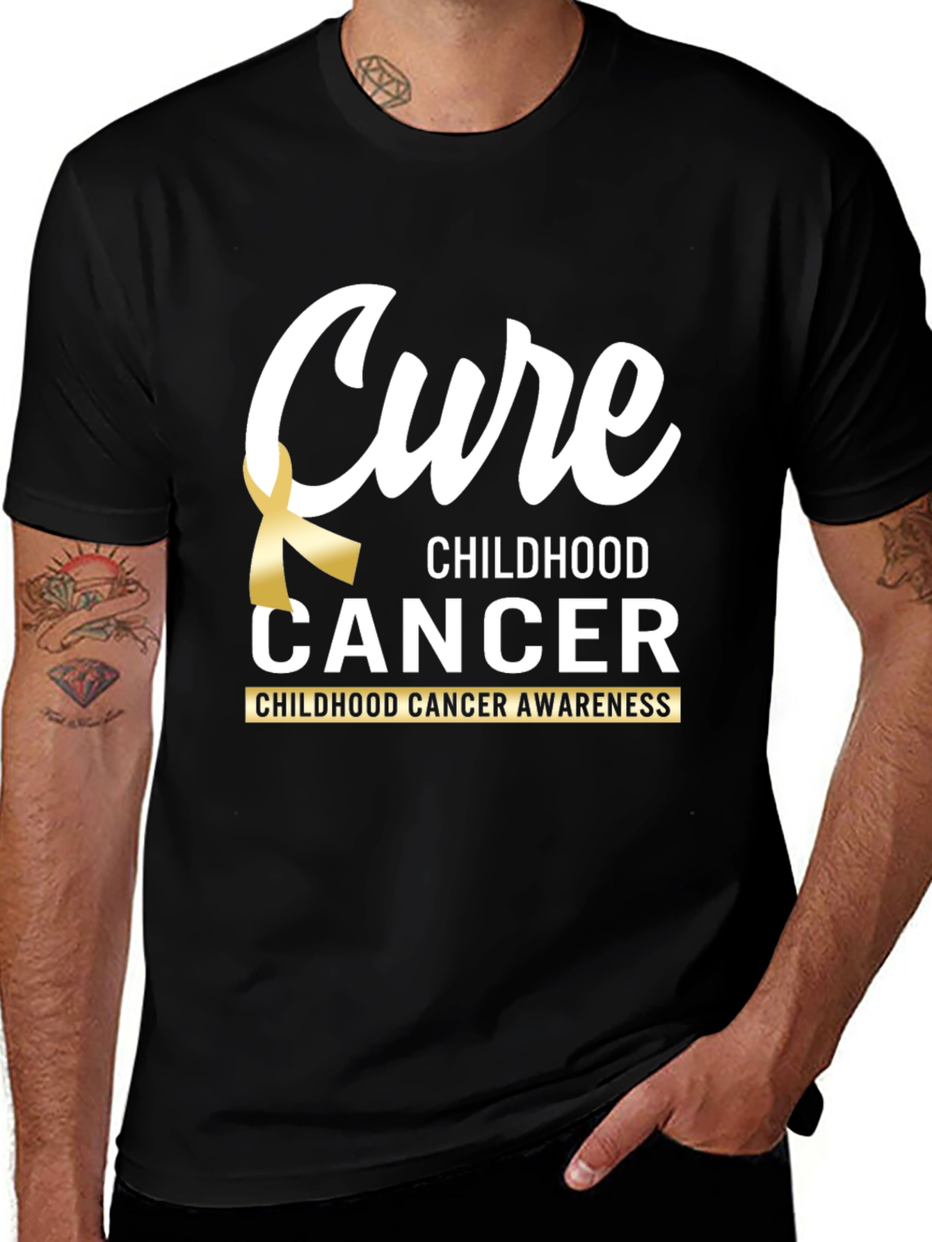 Cure Childhood Cancer Awareness Ribbon T-Shirt