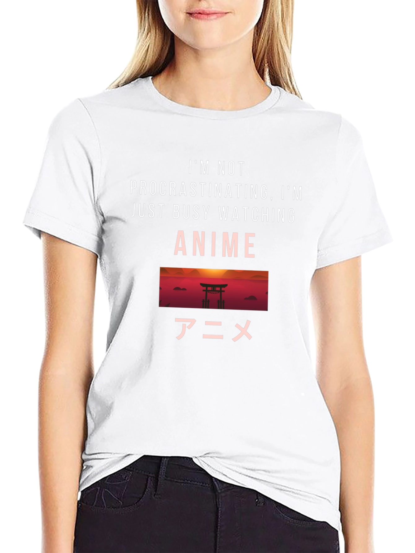 Anime Watching Black T-Shirt
