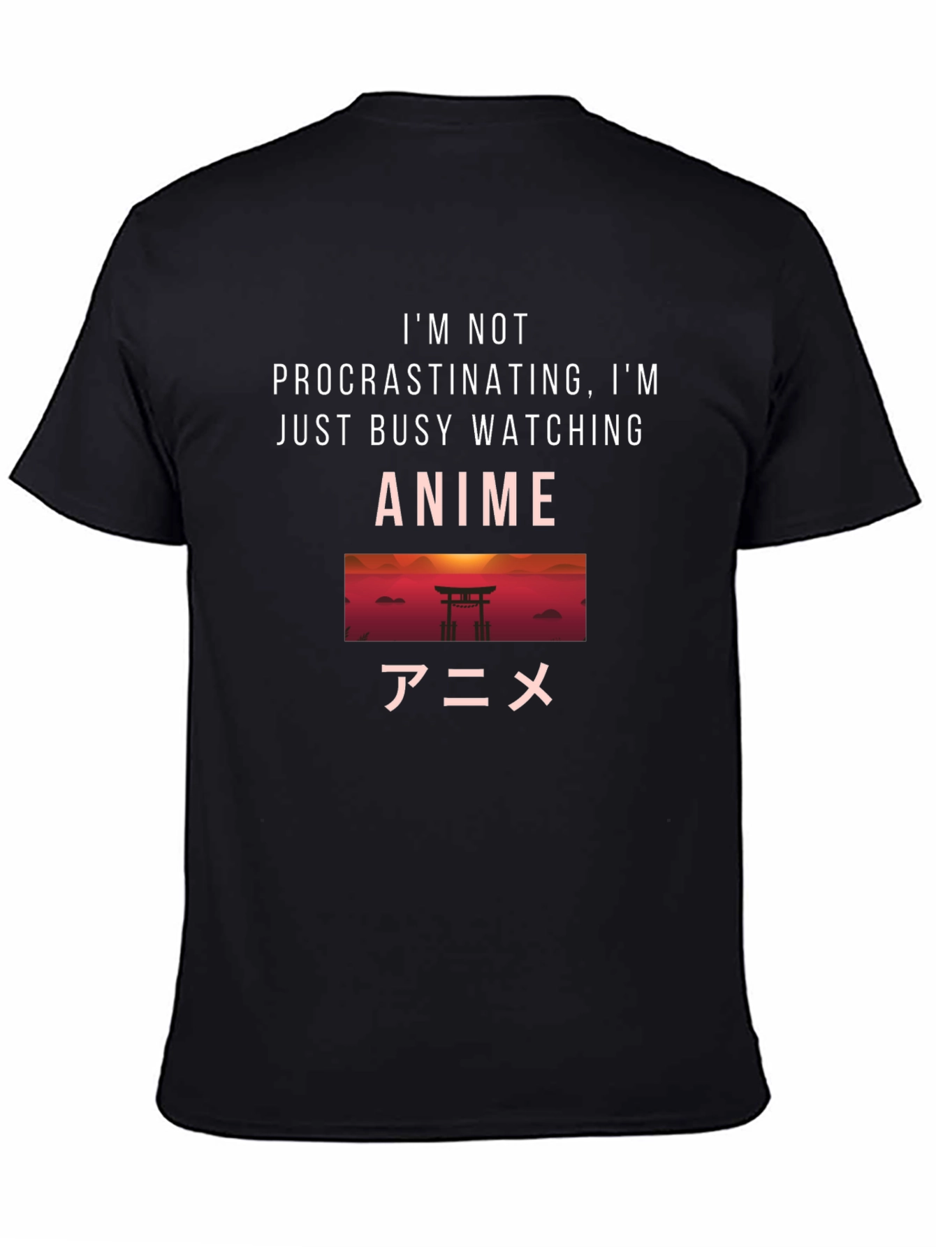 Anime Watching Black T-Shirt