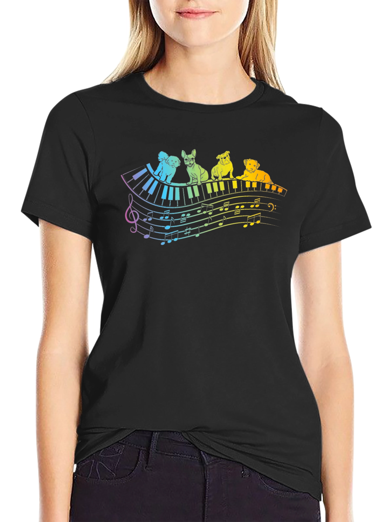 Musical Dogs T-Shirt - Black