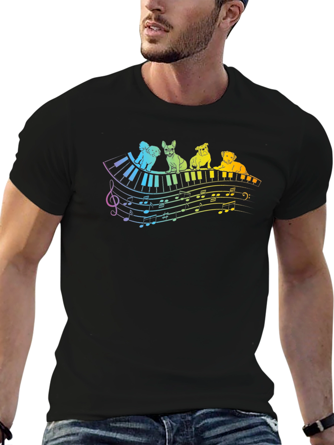 Musical Dogs T-Shirt - Black