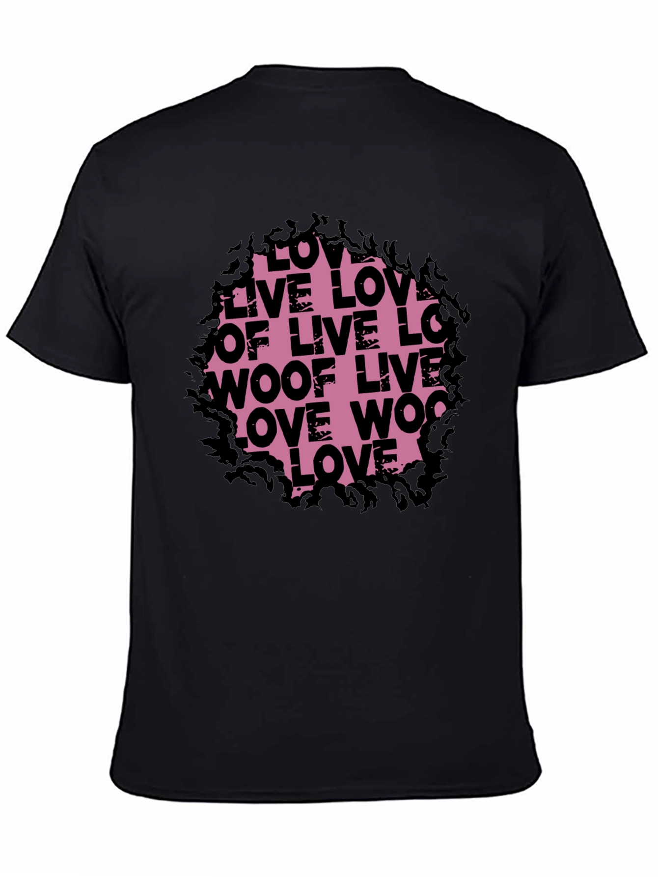 Love Live Woof Graphic Tee - Black