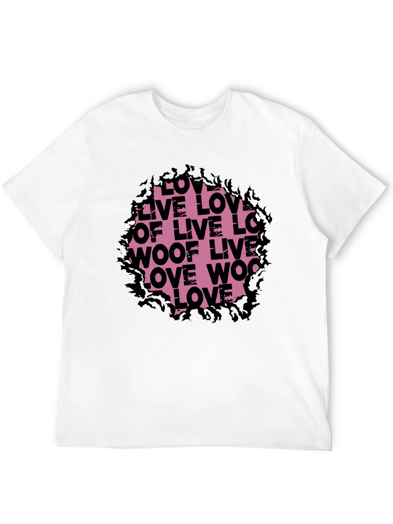 Love Live Woof Graphic Tee - Black