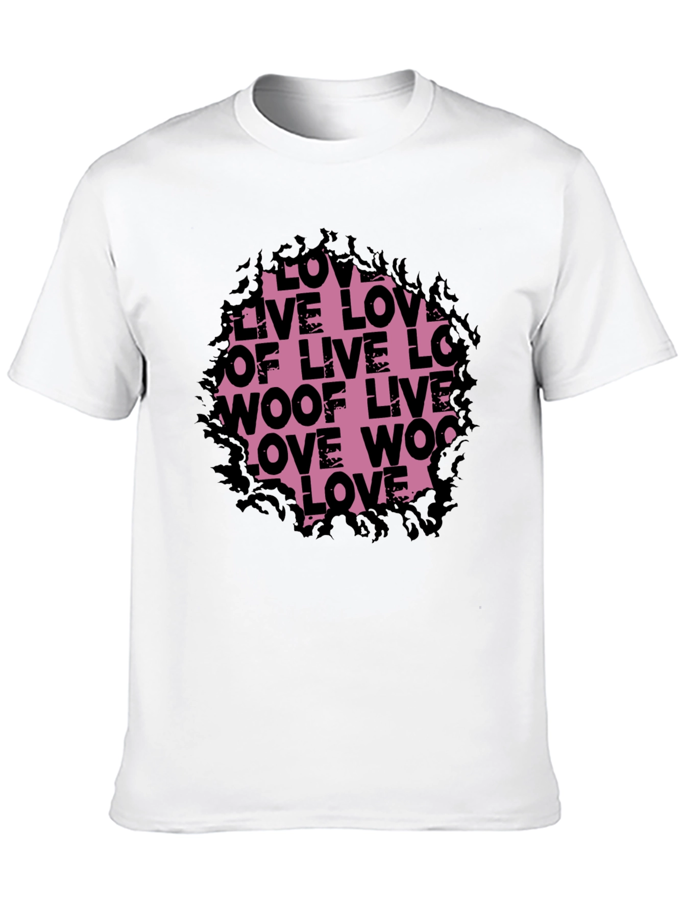 Love Live Woof Graphic Tee - Black