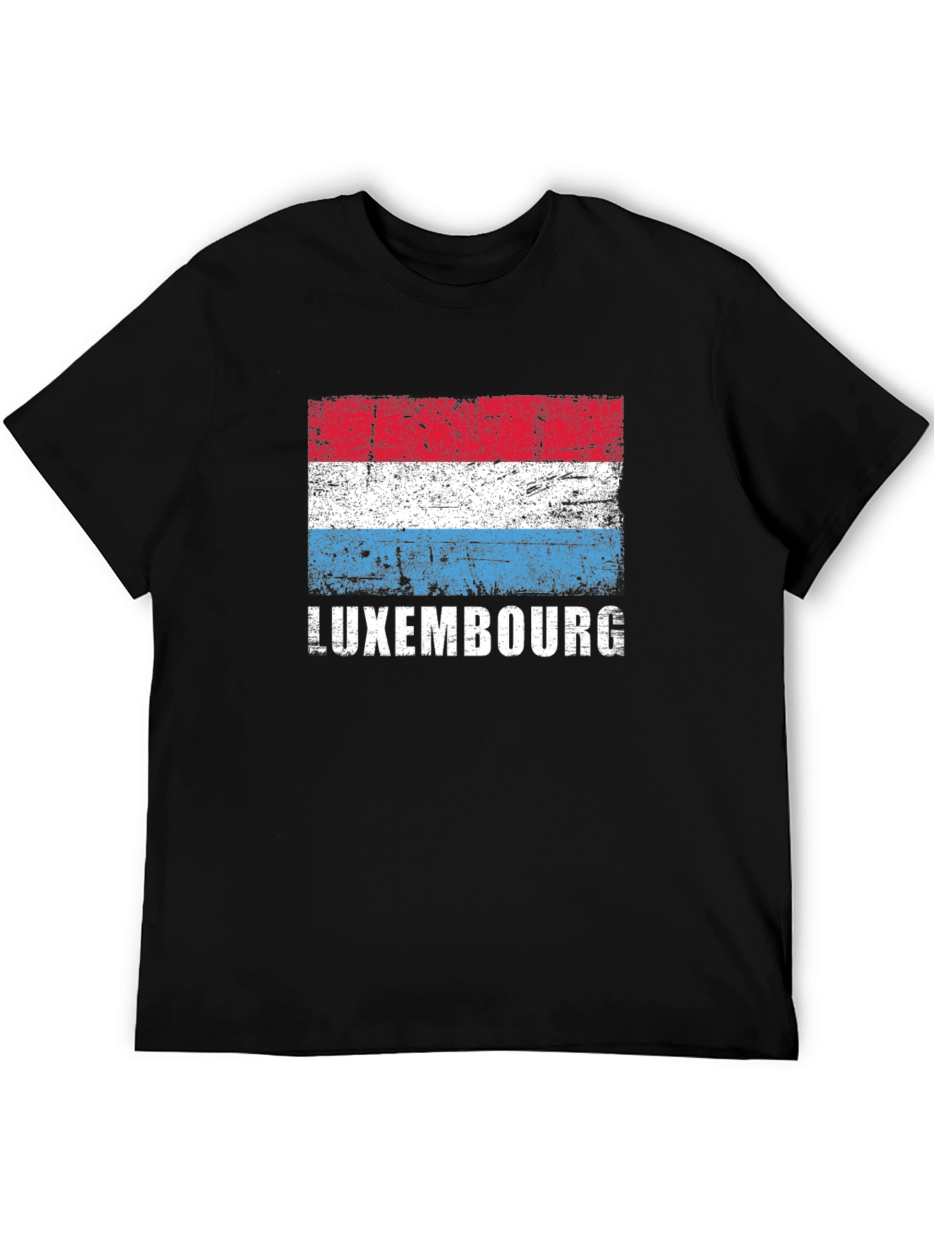 Luxembourg Flag T-Shirt - Distressed Design