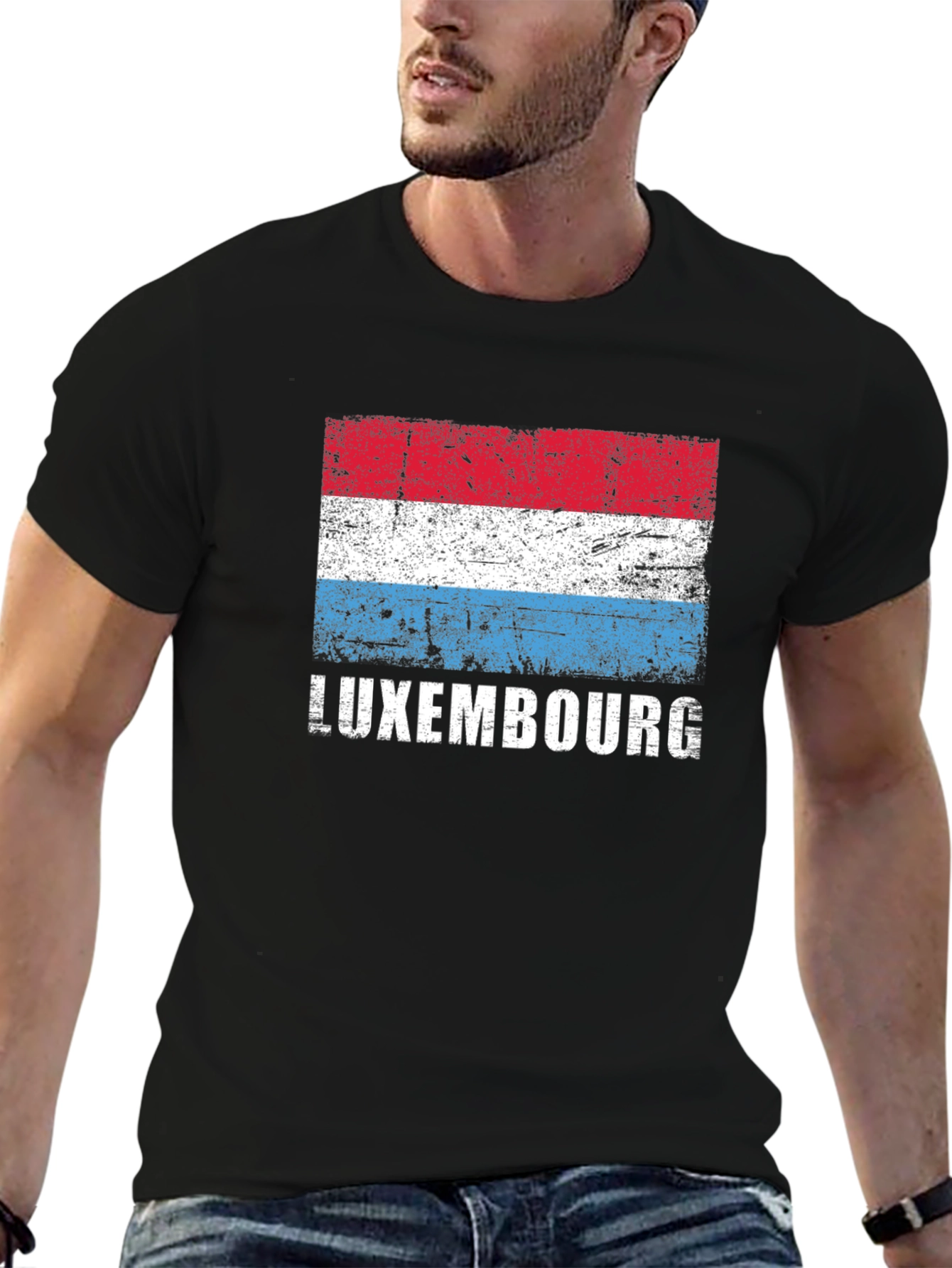Luxembourg Flag T-Shirt - Distressed Design