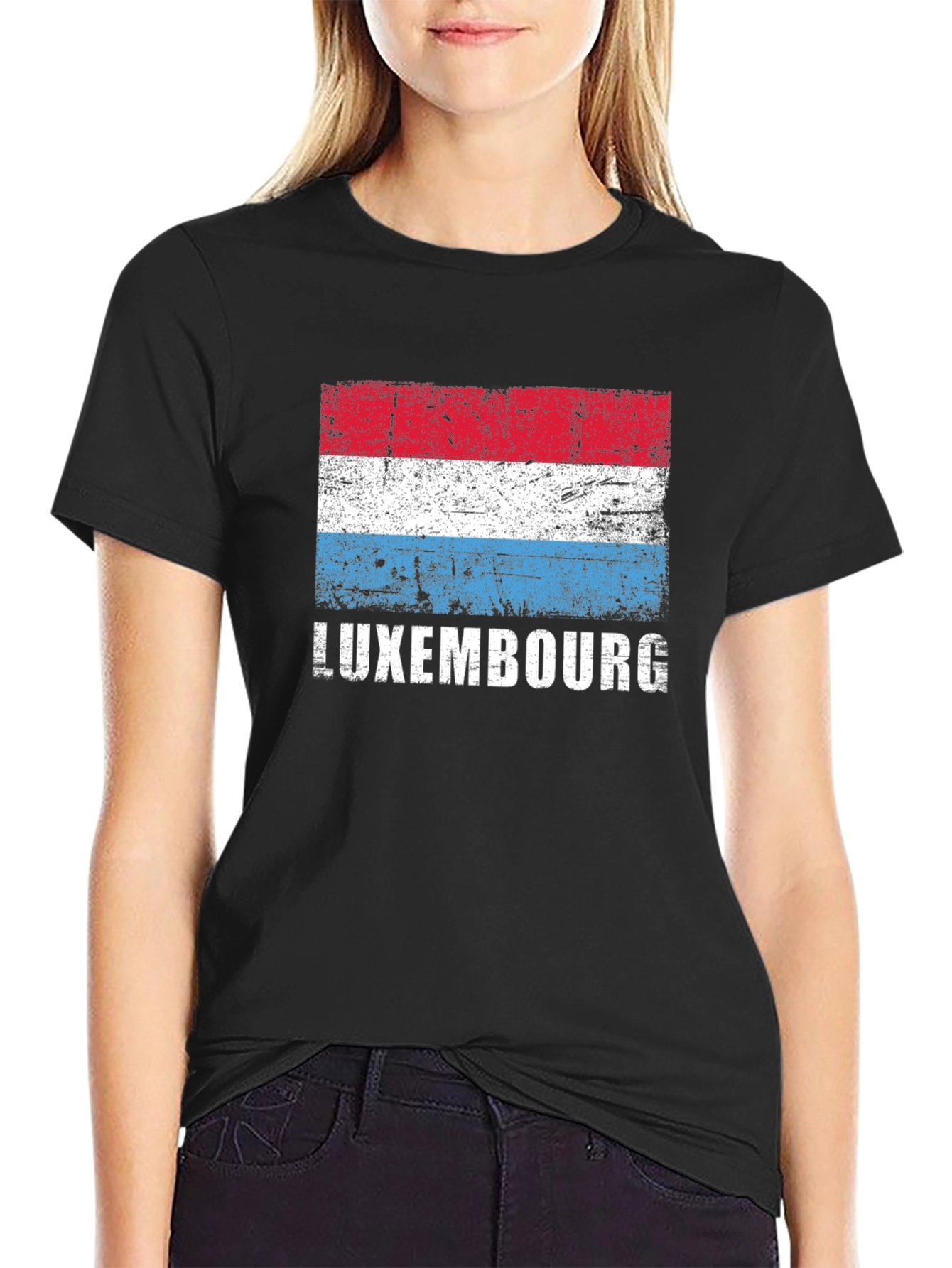 Luxembourg Flag T-Shirt - Distressed Design