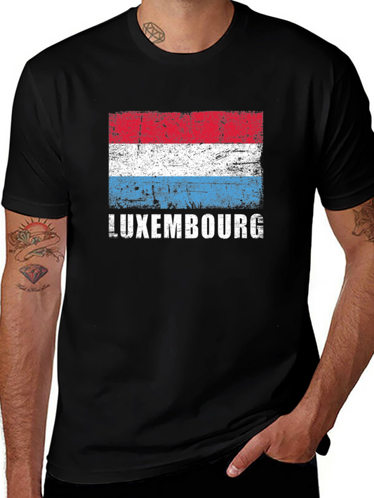 Luxembourg Flag T-Shirt - Distressed Design