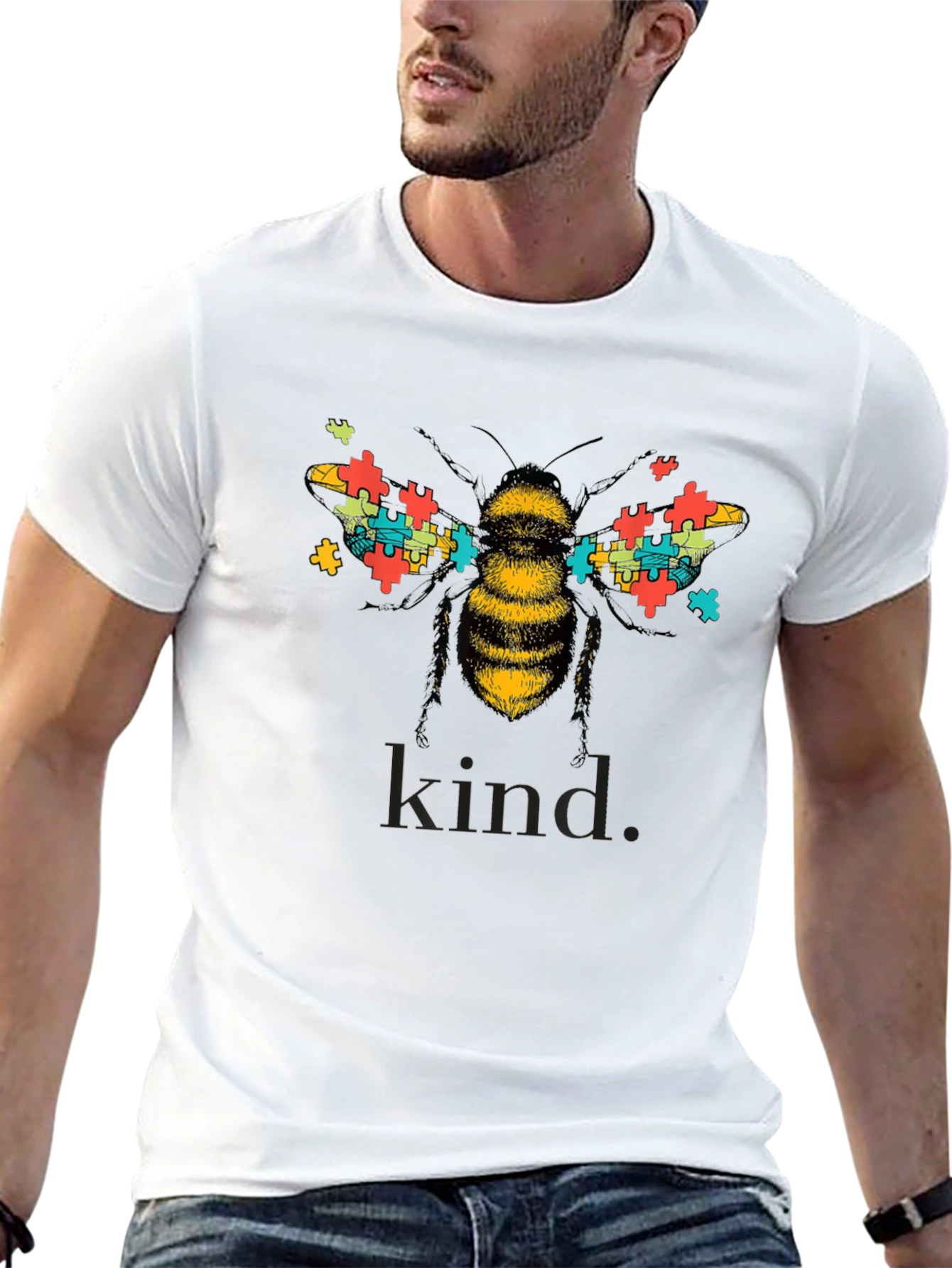 Bee Kind Autism Awareness Graphic T-Shirt