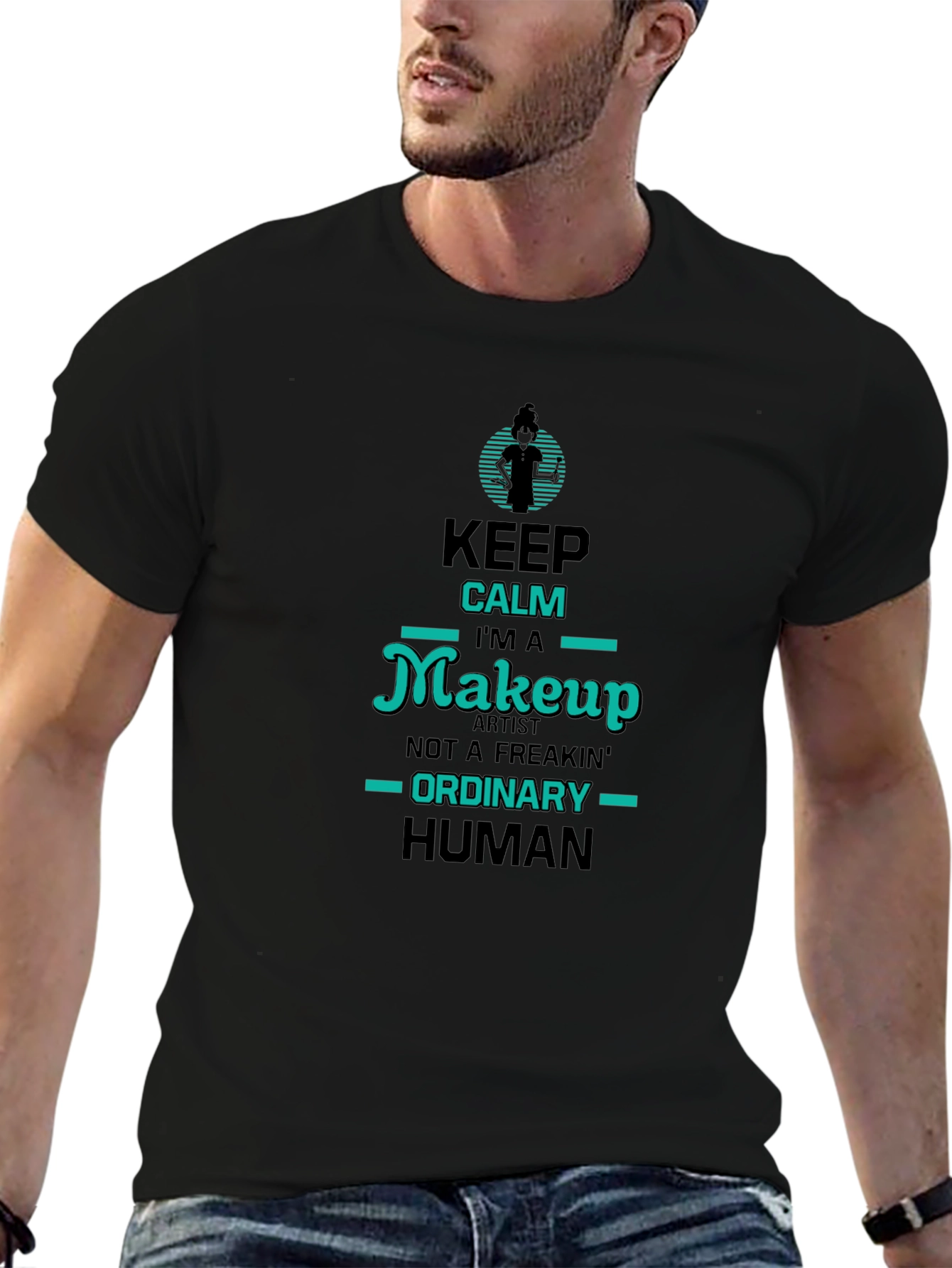 Keep Calm Makeup Artist Black Graphic T-Shirt