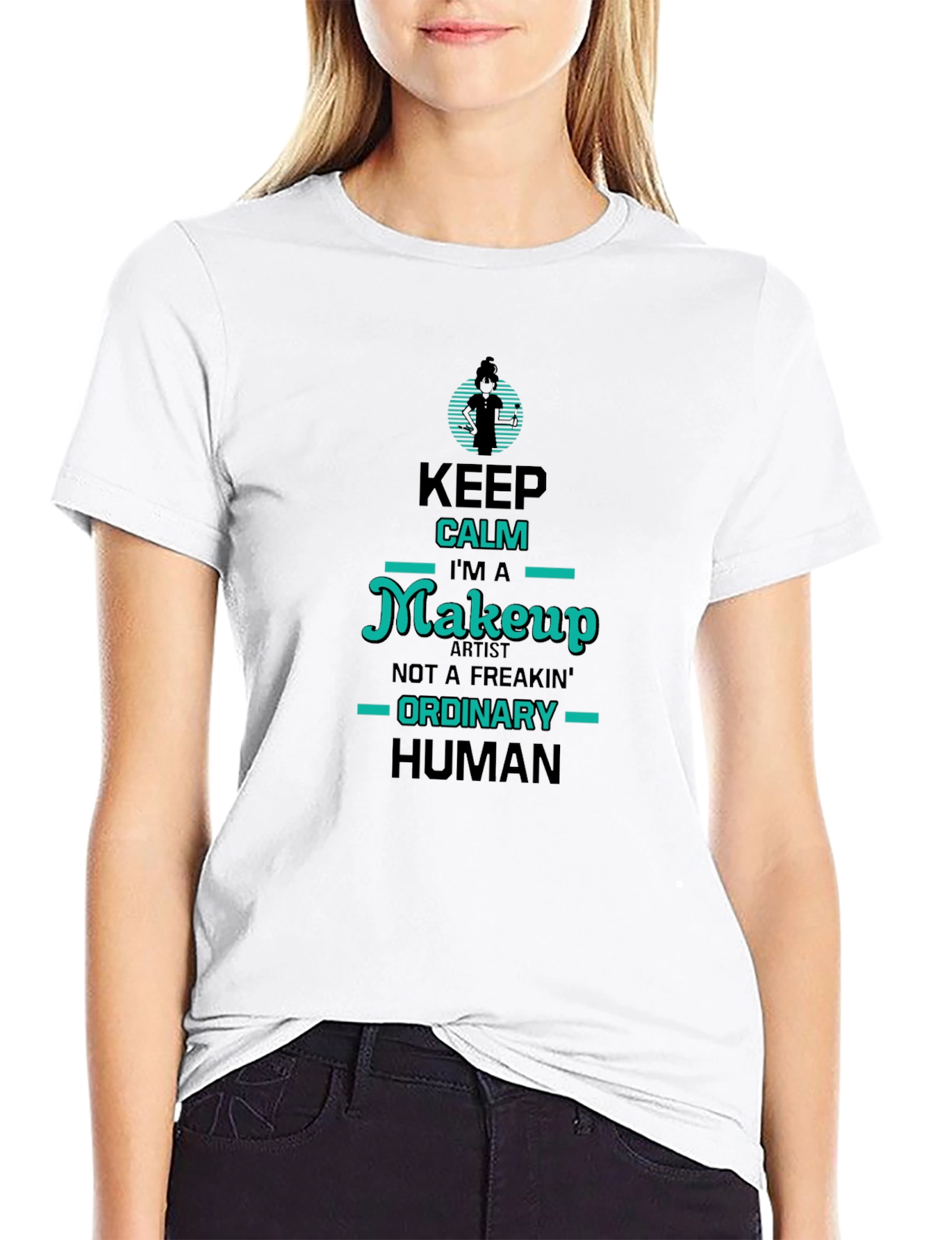 Keep Calm Makeup Artist Black Graphic T-Shirt