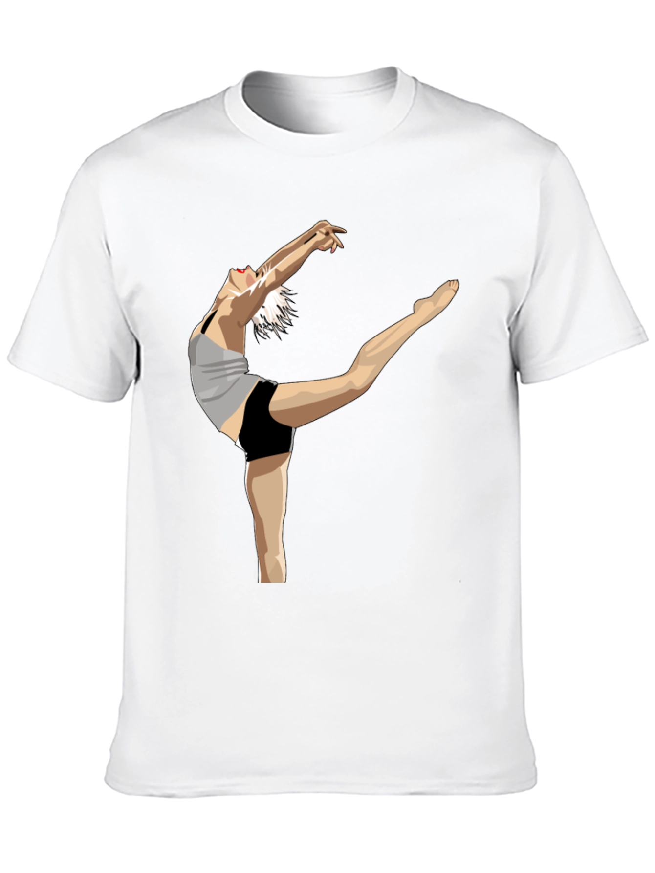 Black T-Shirt with Dancer Graphic Print