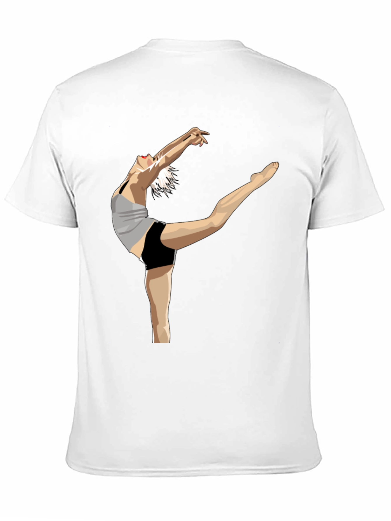 Black T-Shirt with Dancer Graphic Print