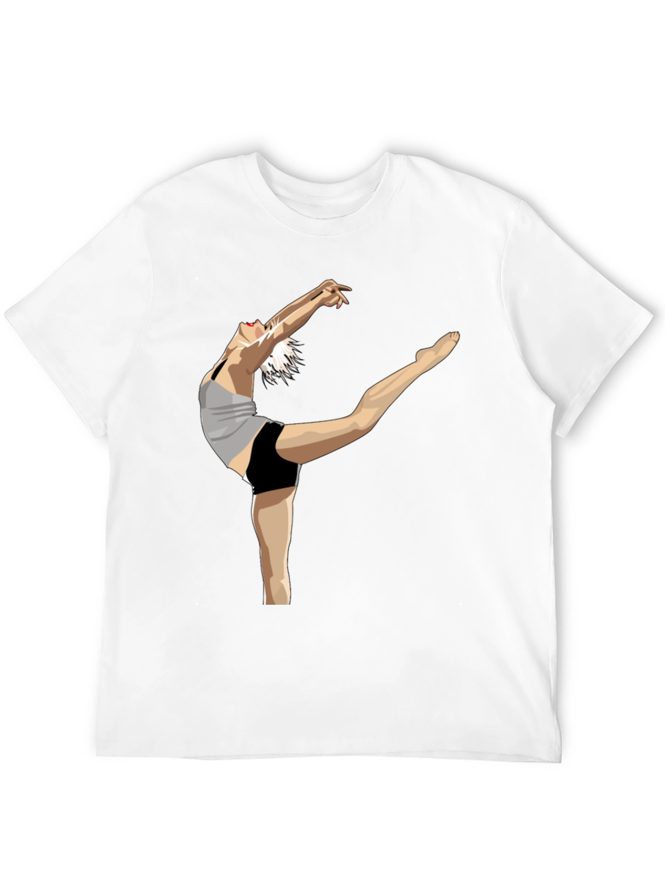 Black T-Shirt with Dancer Graphic Print