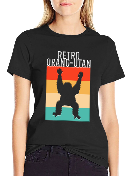 Retro Orangutan Graphic Tee - Mens Black T-Shirt