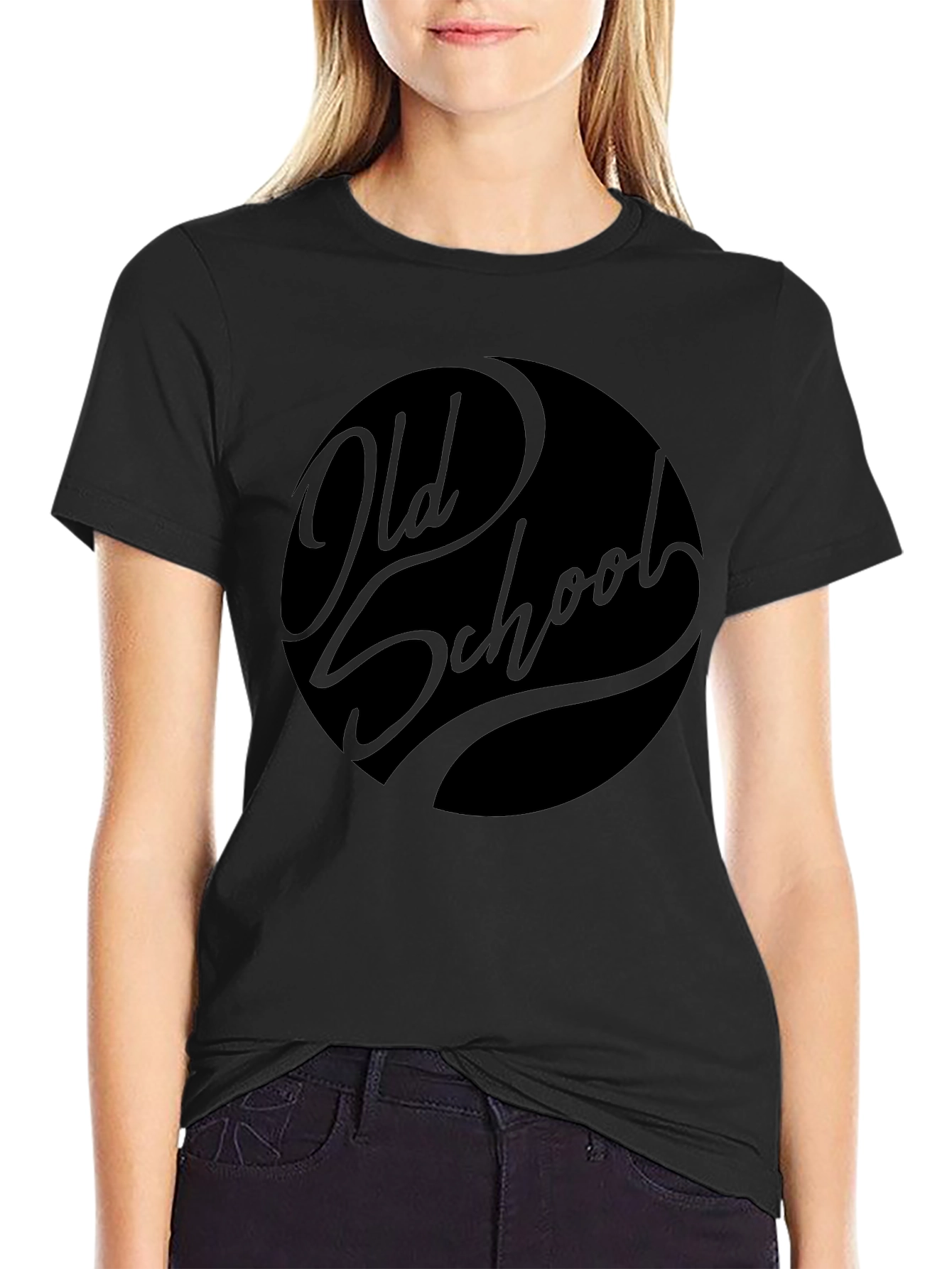 Old School Graphic Tee - Stylish Black T-Shirt