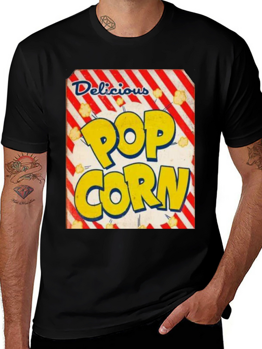 Popcorn Graphic Tee - Retro Food T-Shirt
