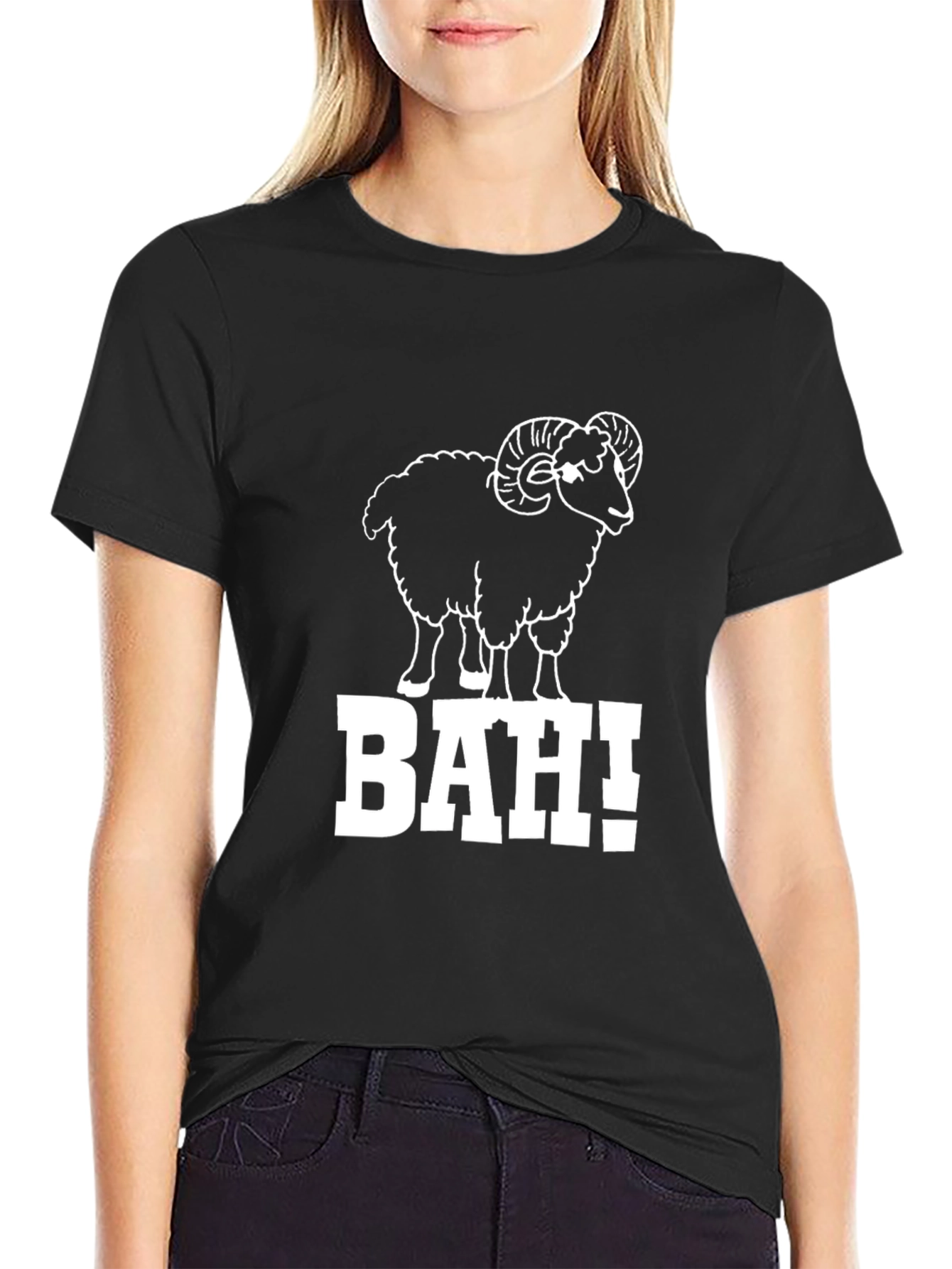 BAH! Sheep Graphic T-Shirt - Black Cotton Tee