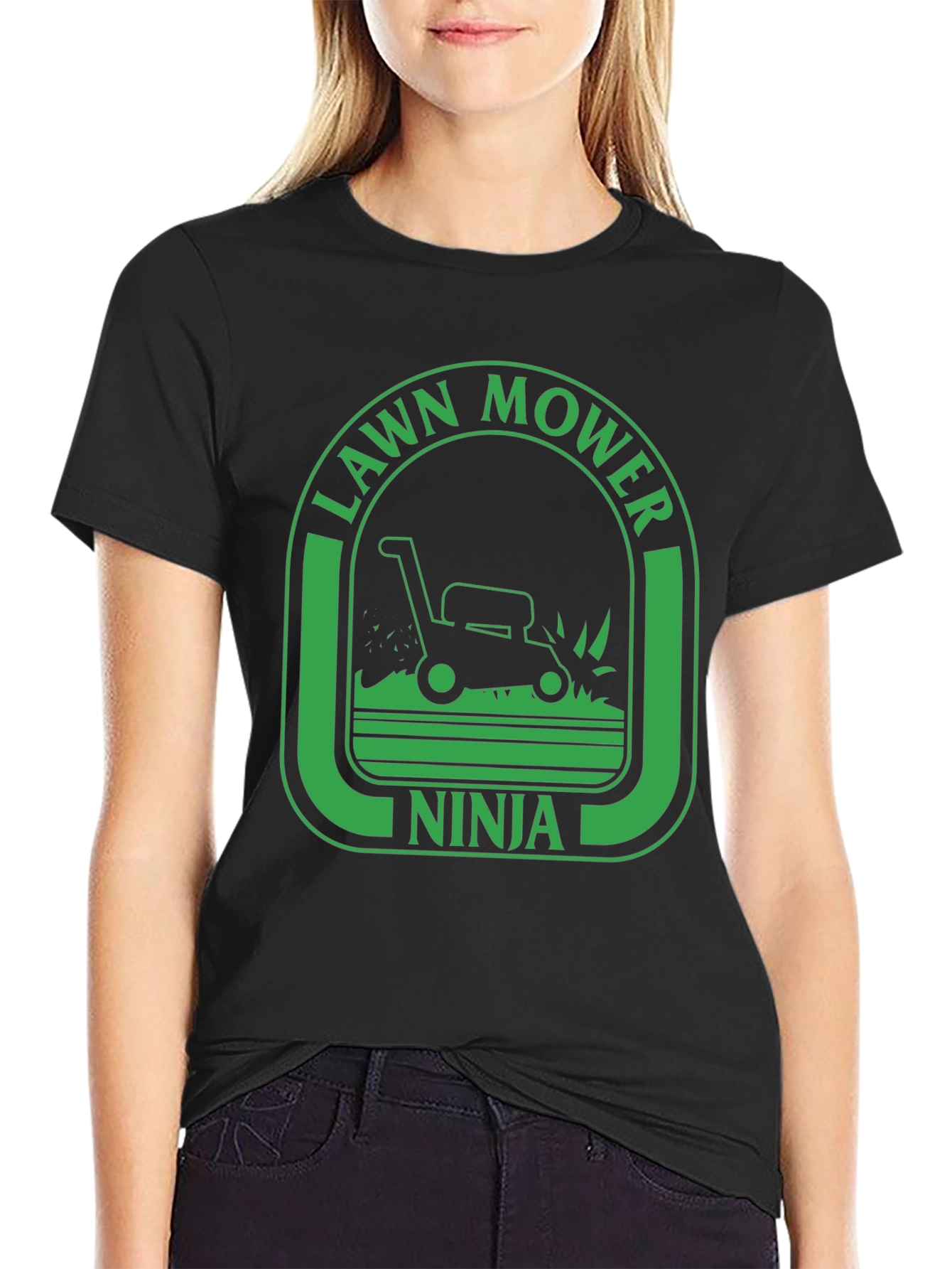 Lawn Mower Ninja Graphic Tee - Black