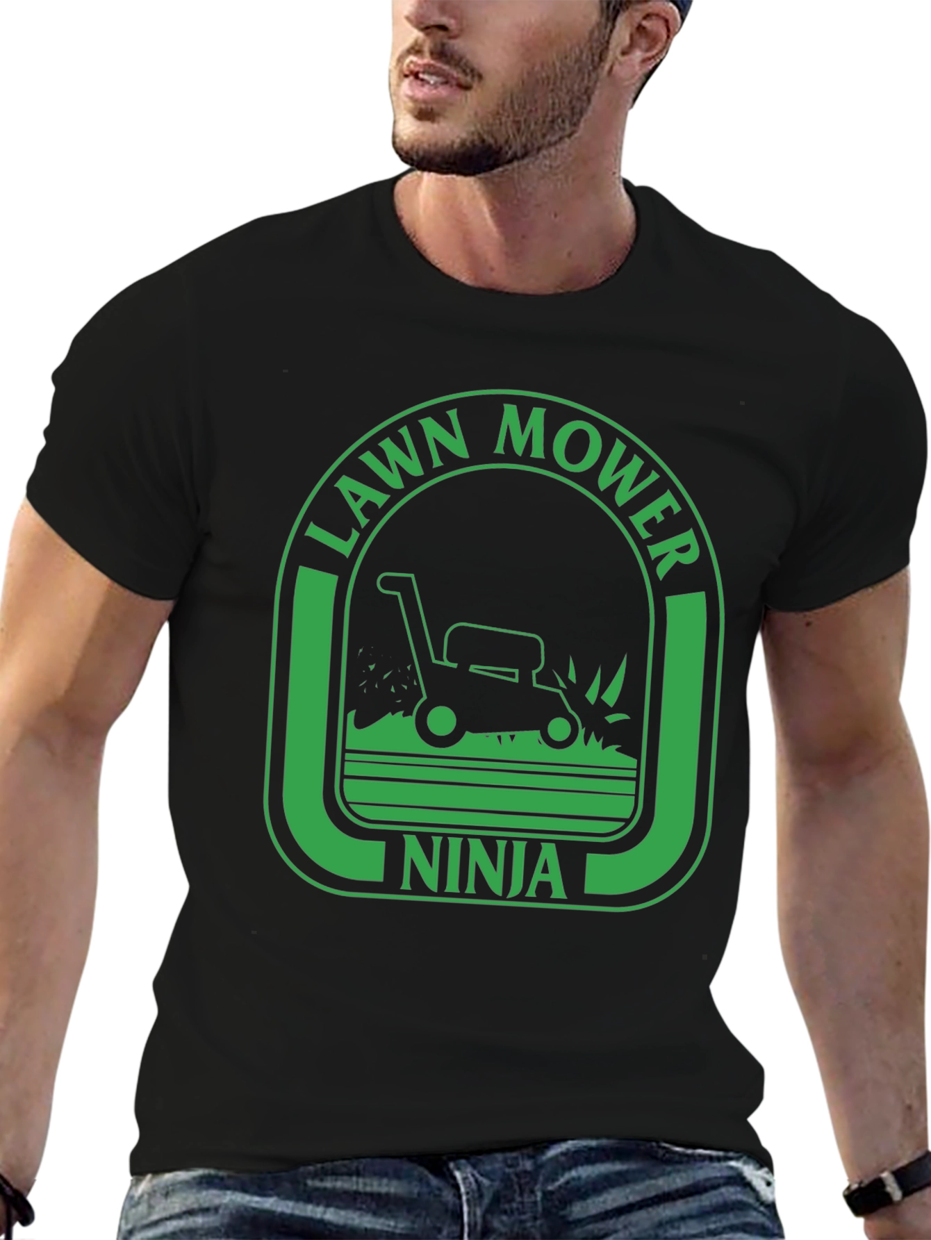 Lawn Mower Ninja Graphic Tee - Black