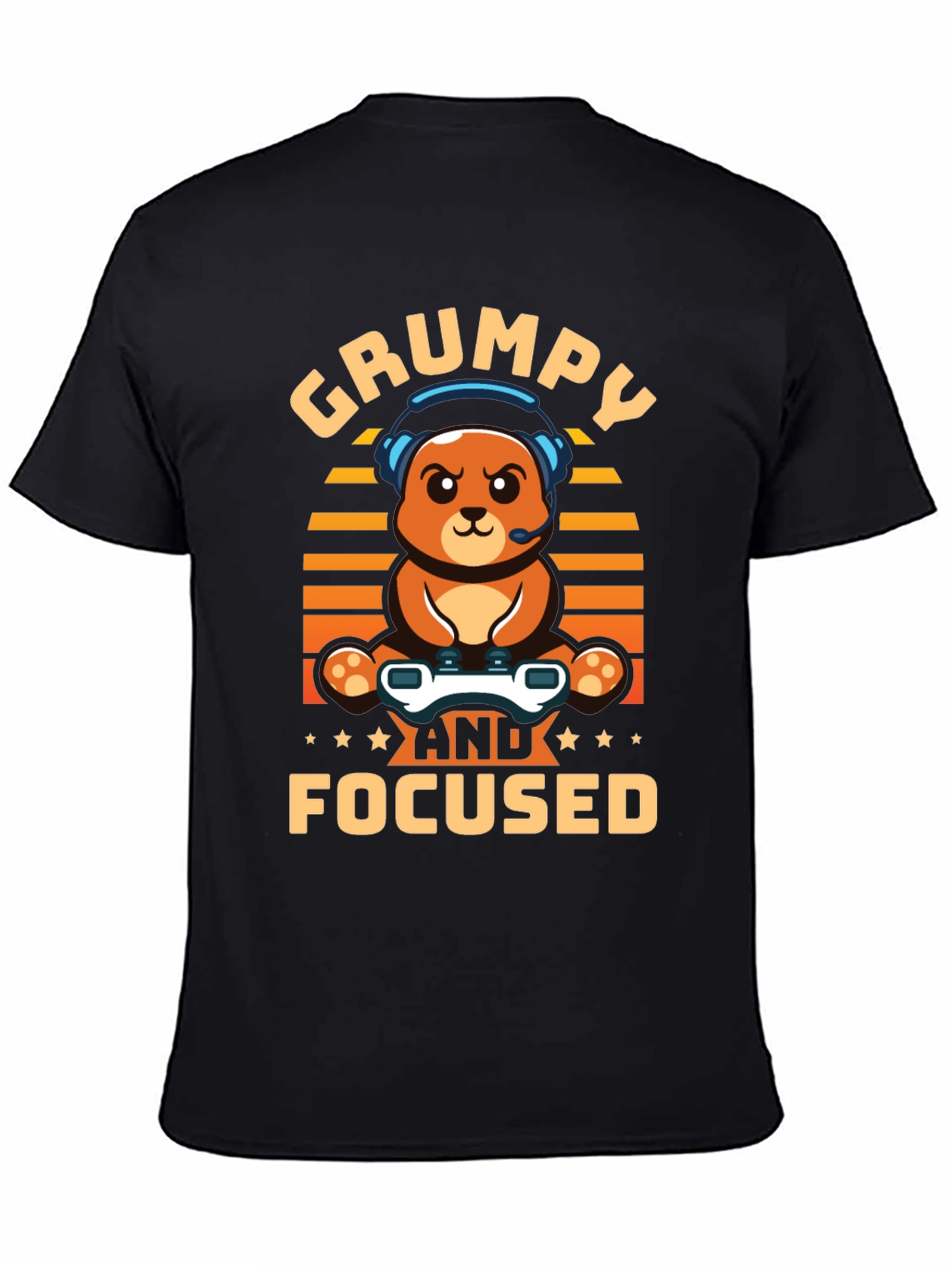 Grumpy Gamer Bear T-Shirt - Funny Gaming Tee