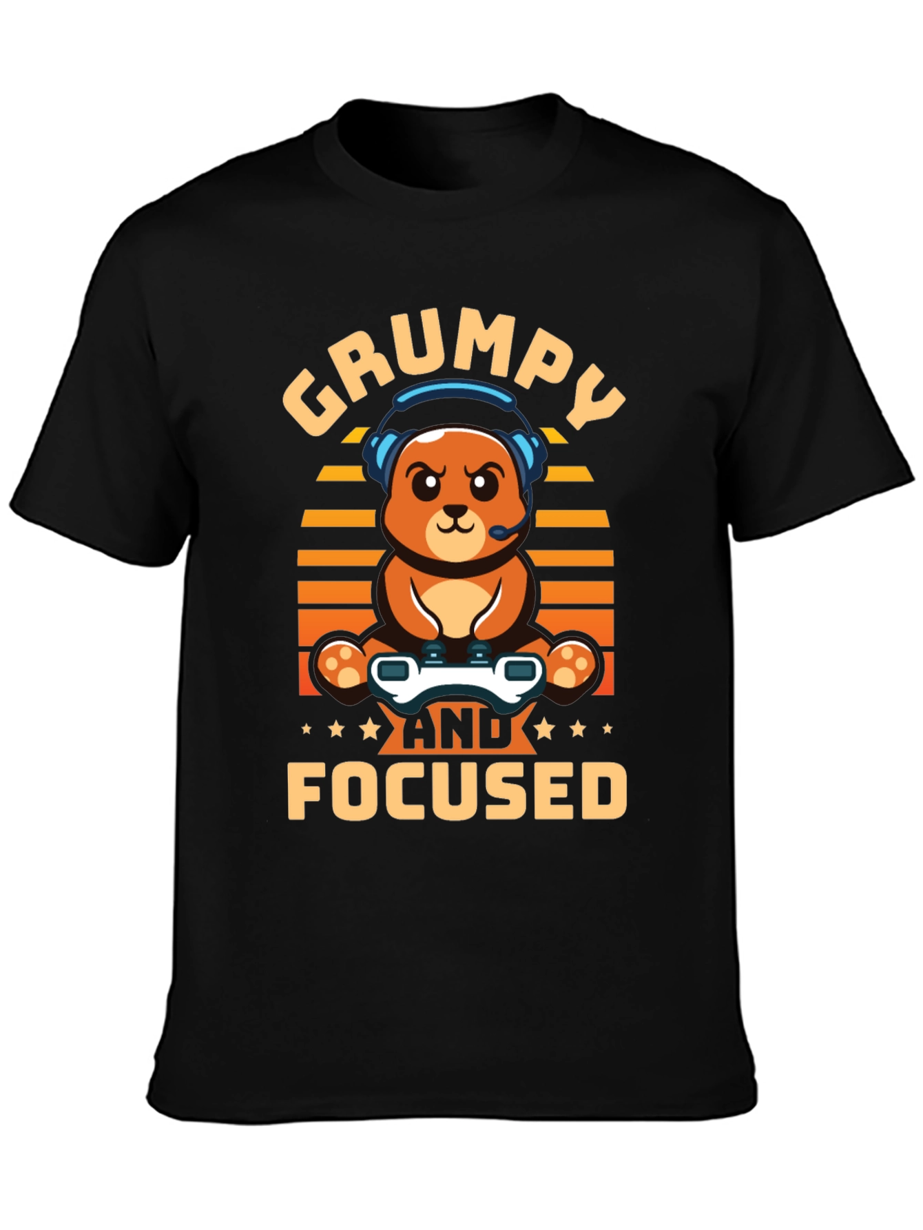 Grumpy Gamer Bear T-Shirt - Funny Gaming Tee
