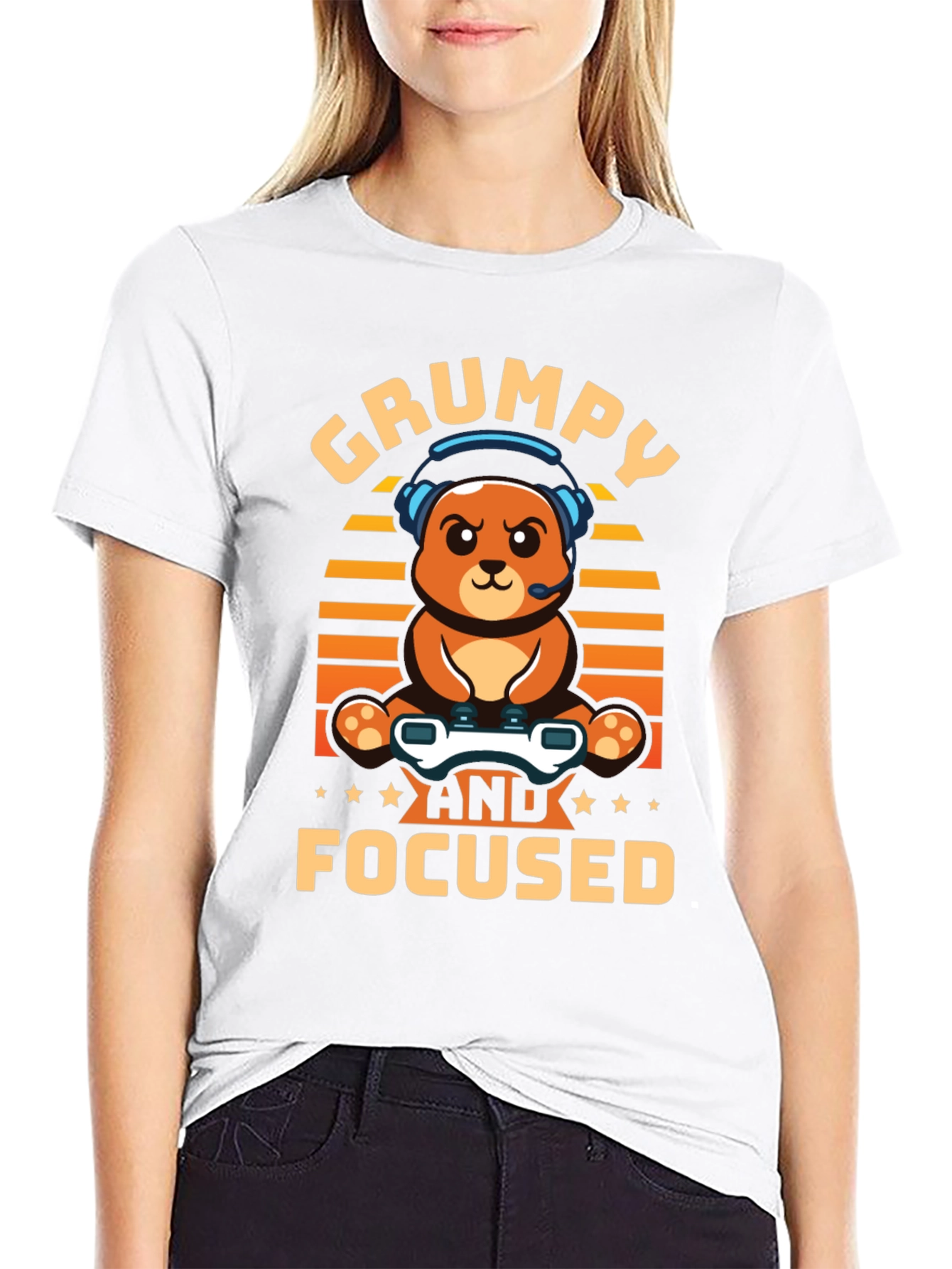 Grumpy Gamer Bear T-Shirt - Funny Gaming Tee