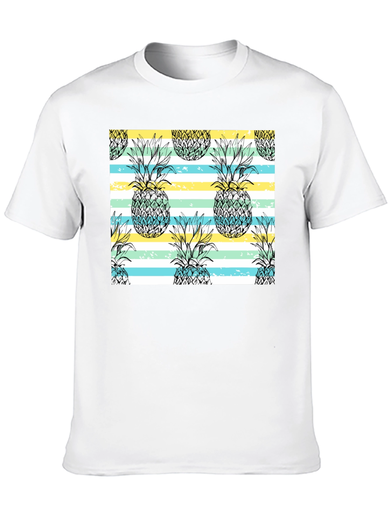 Pineapple Pattern Black T-Shirt