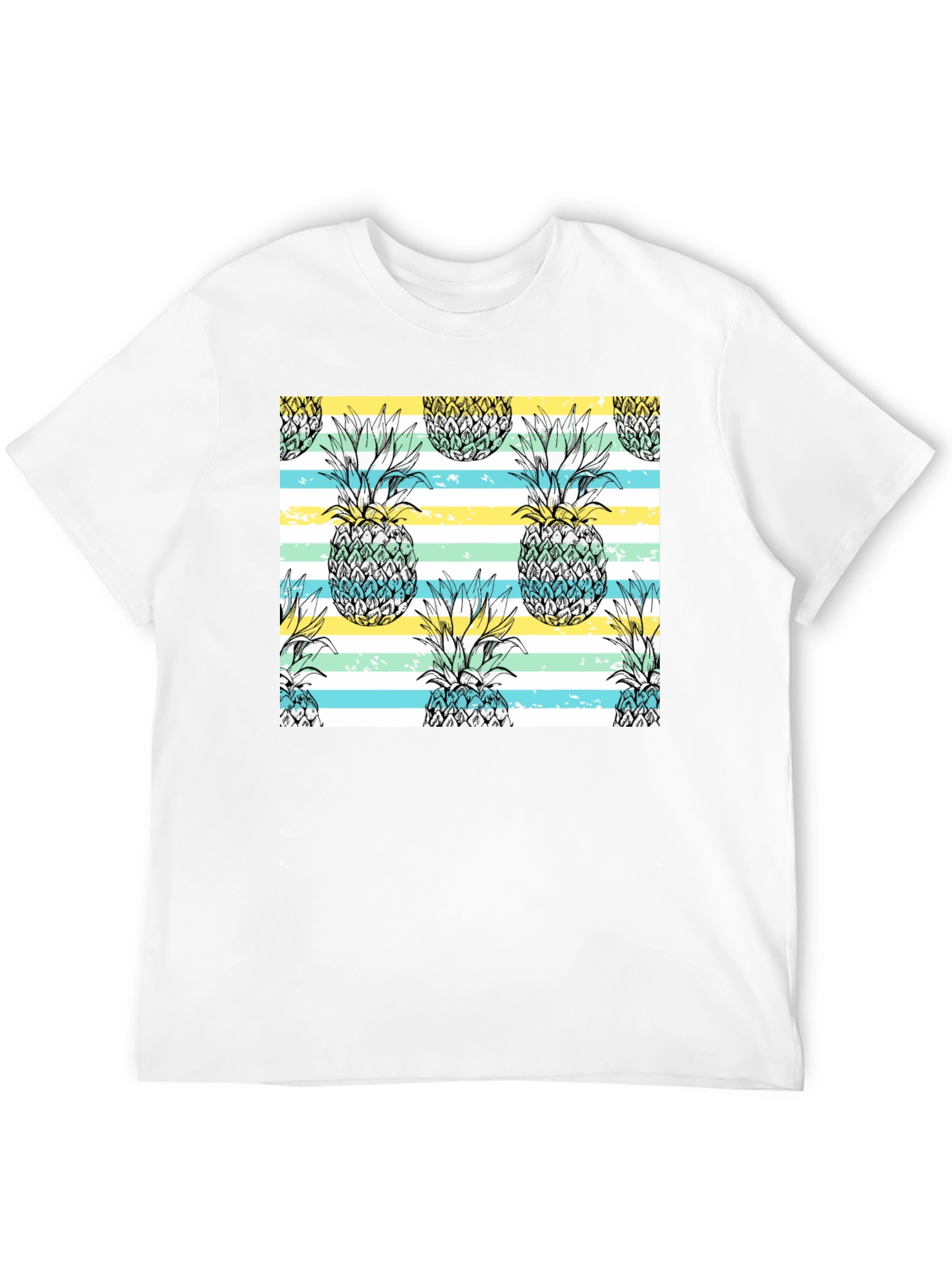 Pineapple Pattern Black T-Shirt