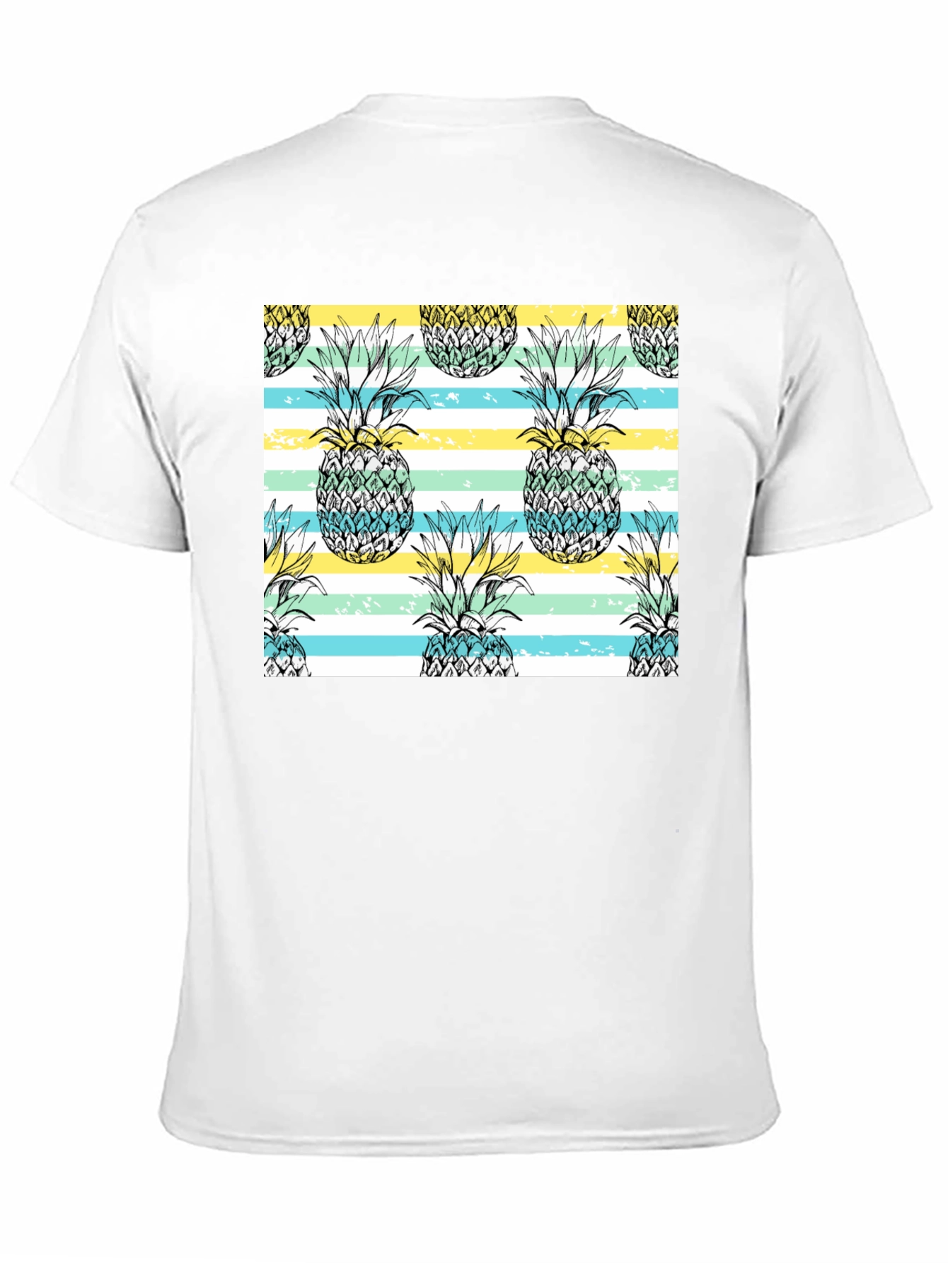 Pineapple Pattern Black T-Shirt