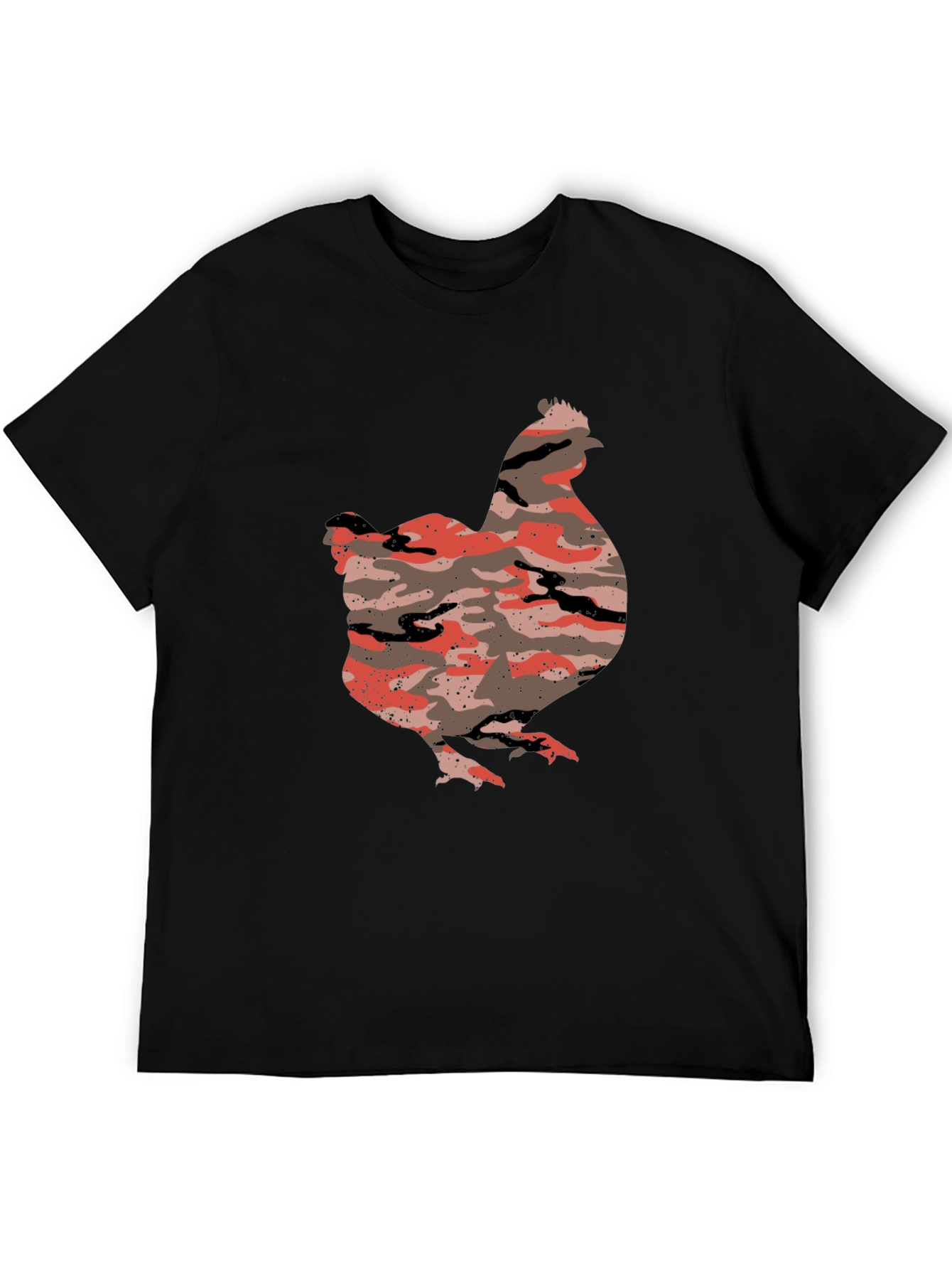 Camo Chicken Black T-Shirt