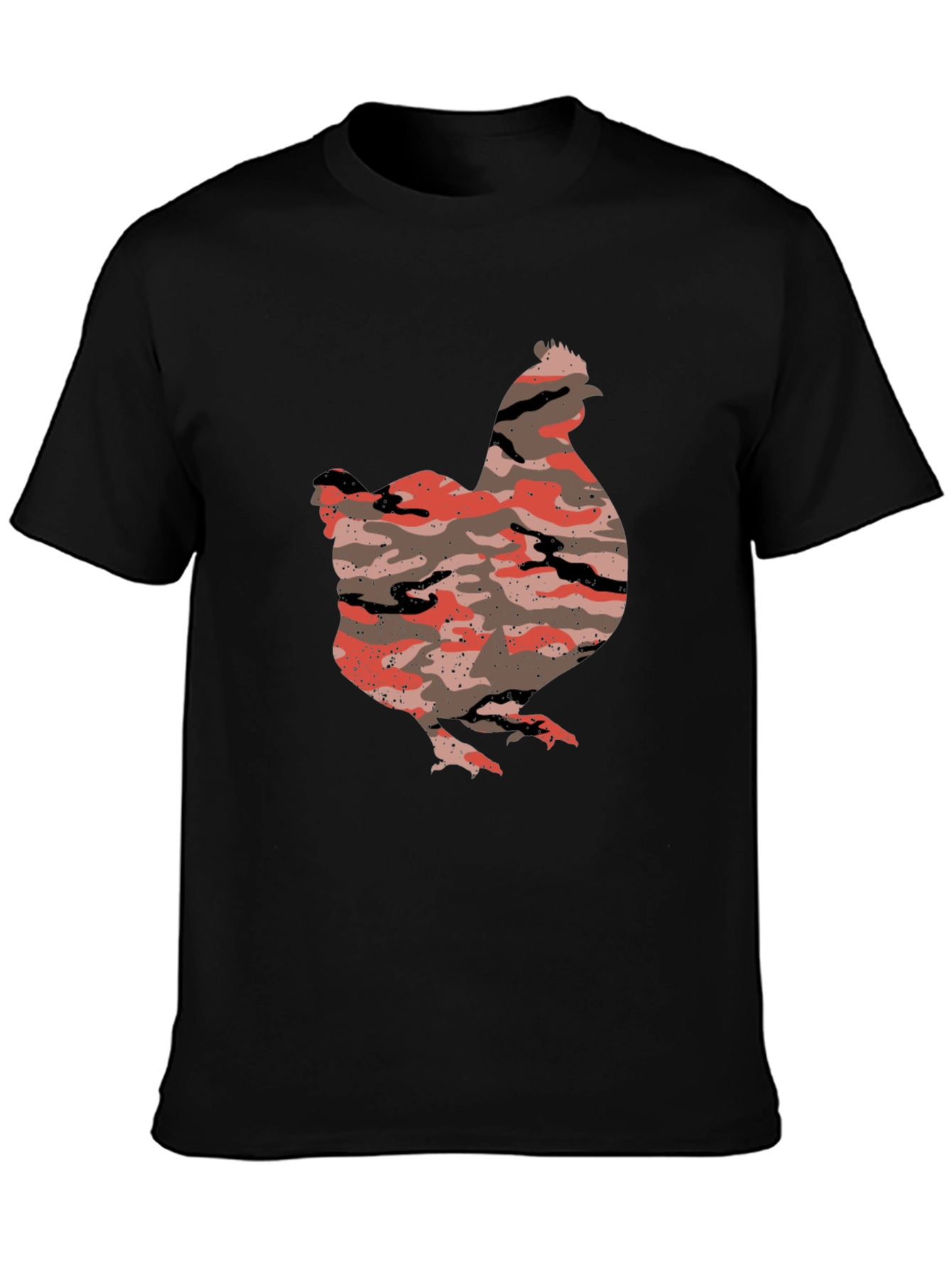 Camo Chicken Black T-Shirt