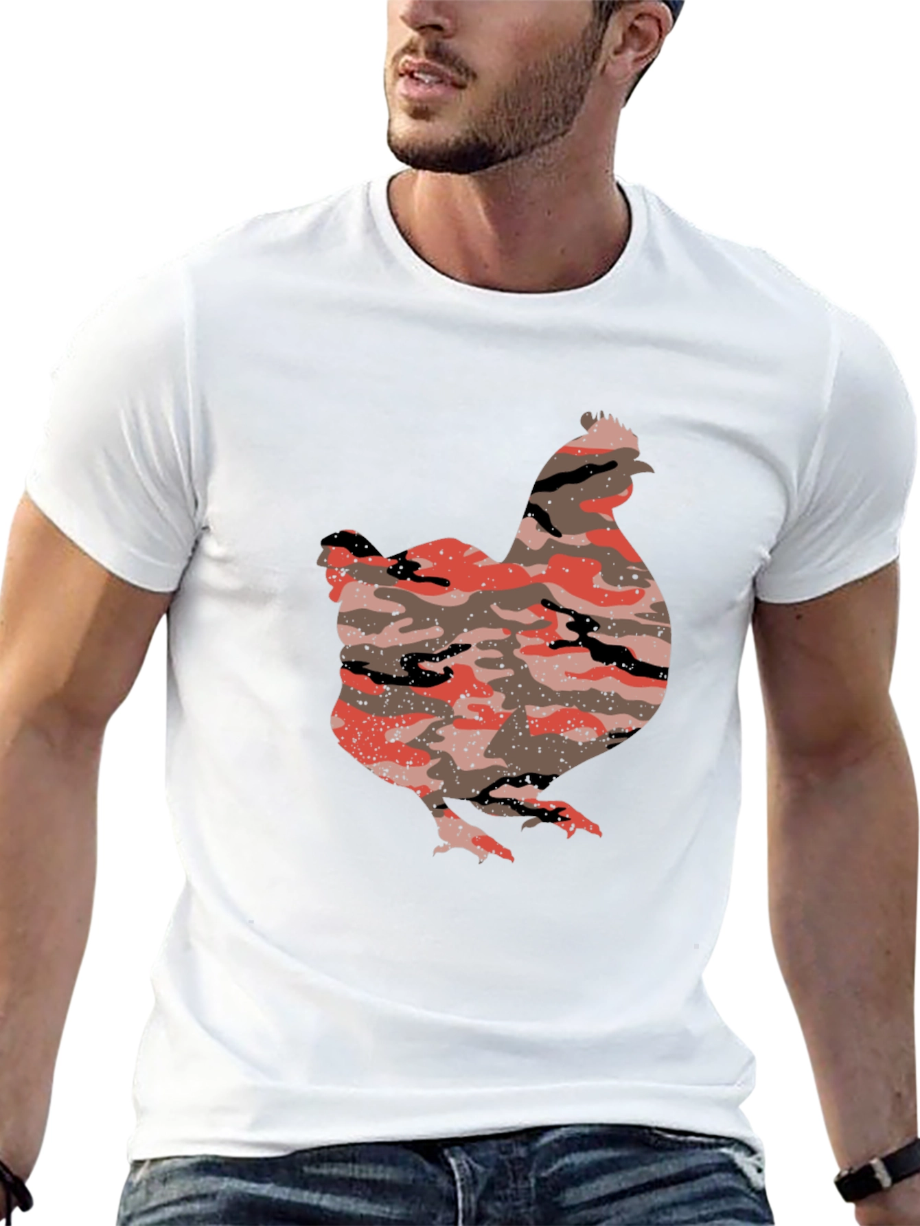 Camo Chicken Black T-Shirt