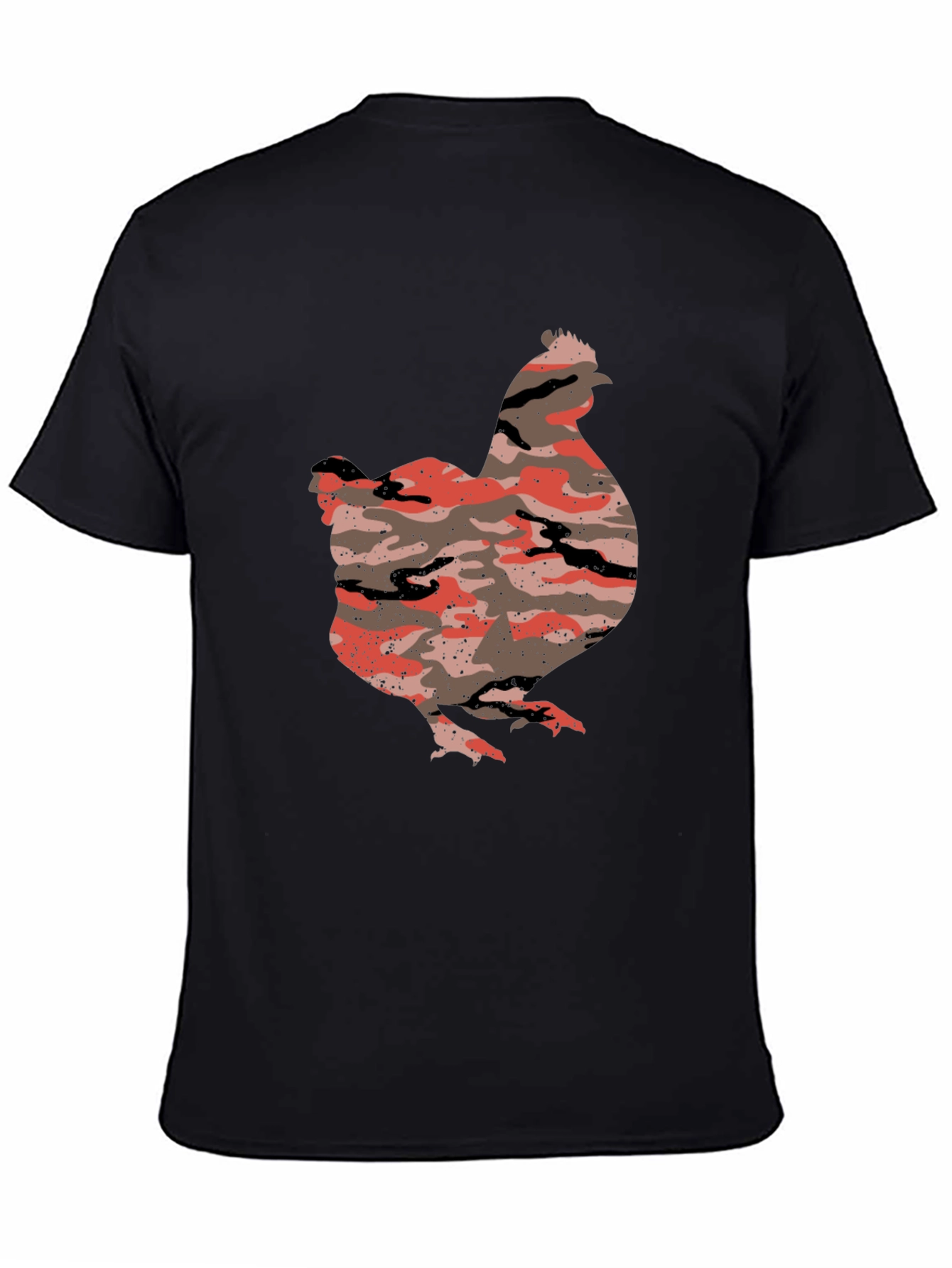 Camo Chicken Black T-Shirt