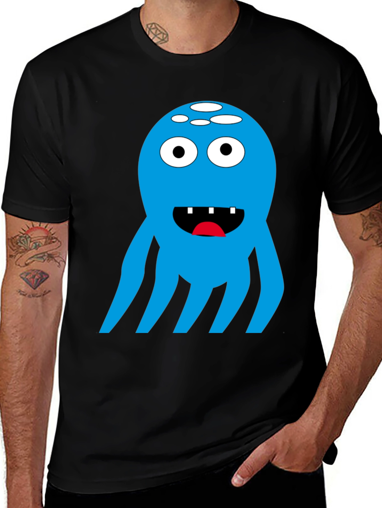 Blue Monster Graphic T-Shirt