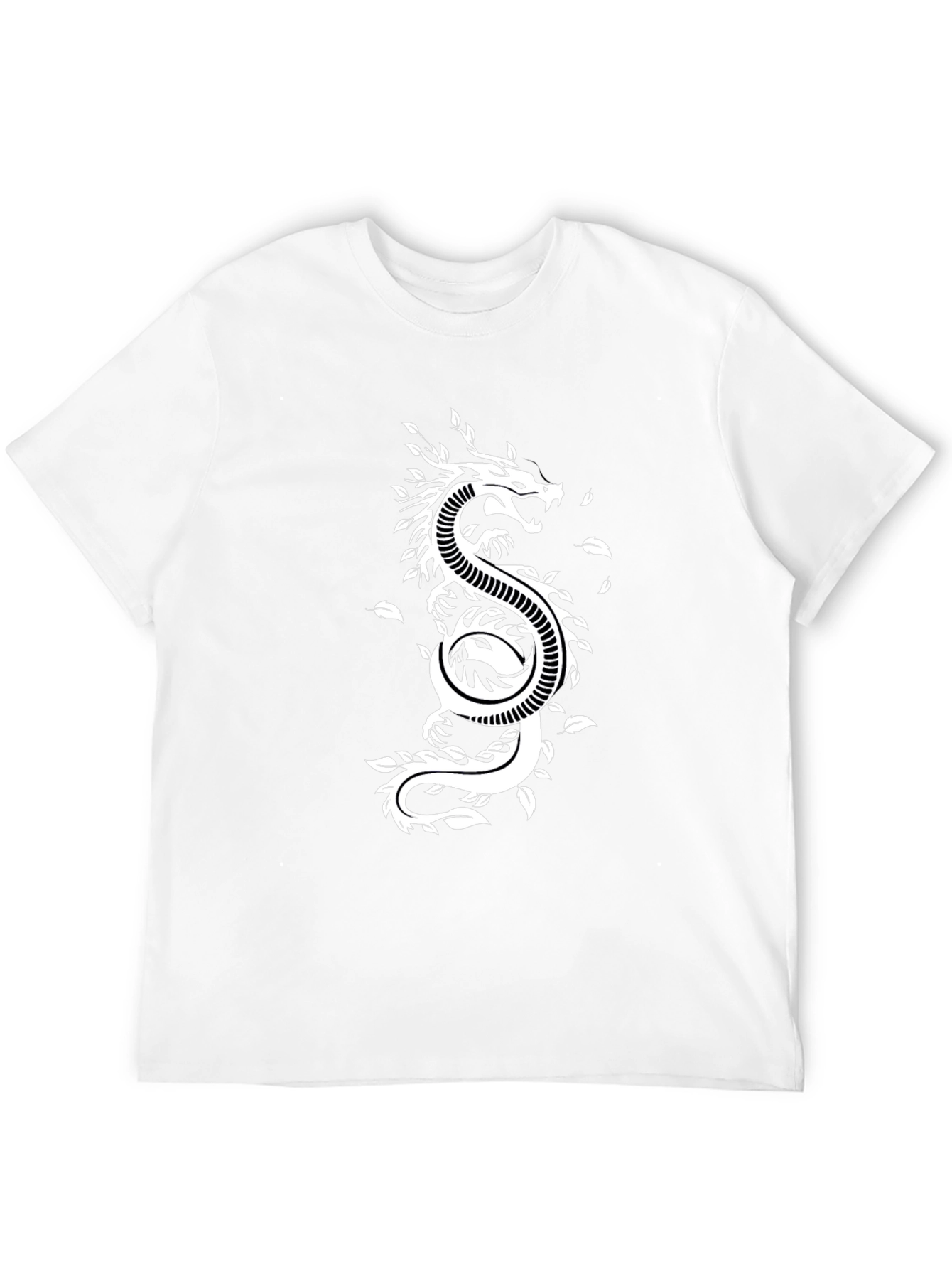 Dragon Yin Yang Graphic Tee - Black Cotton Blend