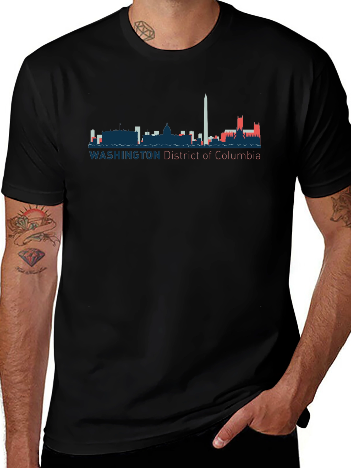 Washington D.C. Skyline Graphic Tee - Black