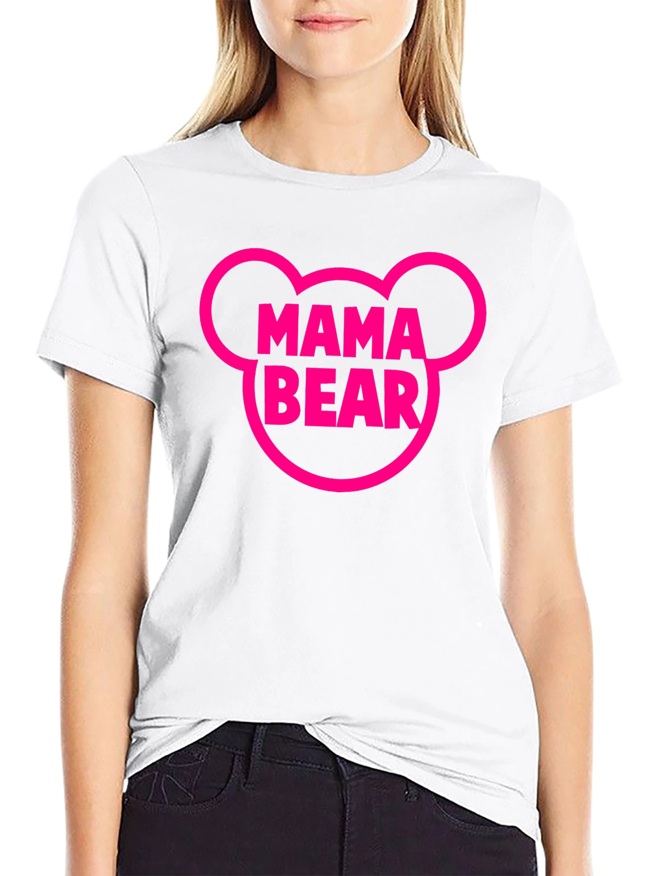 Mama Bear Graphic Tee - Black Cotton T-Shirt
