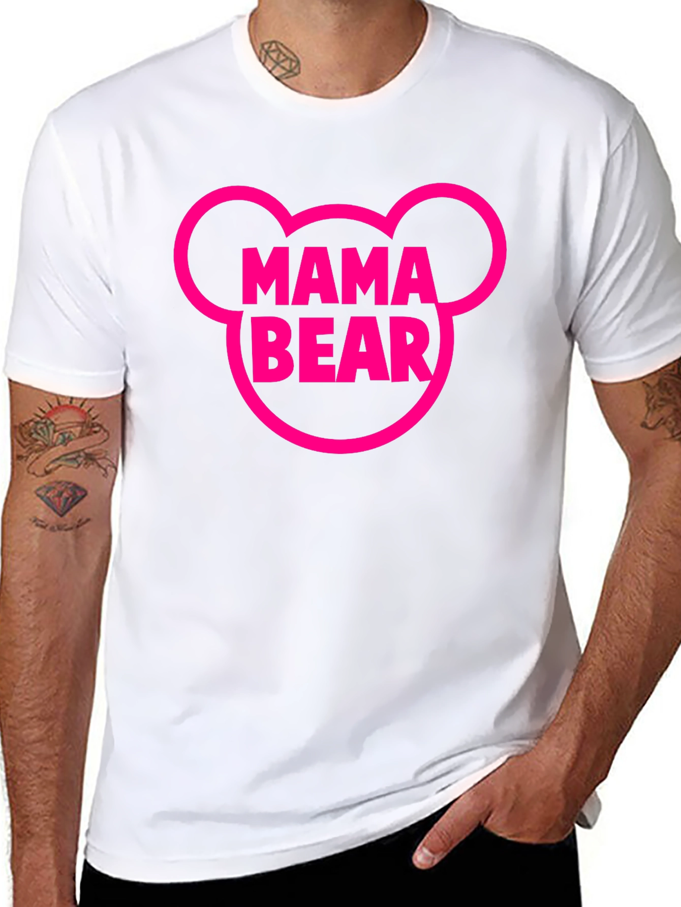 Mama Bear Graphic Tee - Black Cotton T-Shirt