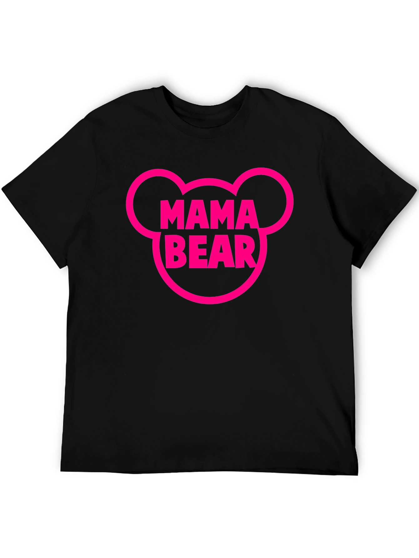 Mama Bear Graphic Tee - Black Cotton T-Shirt