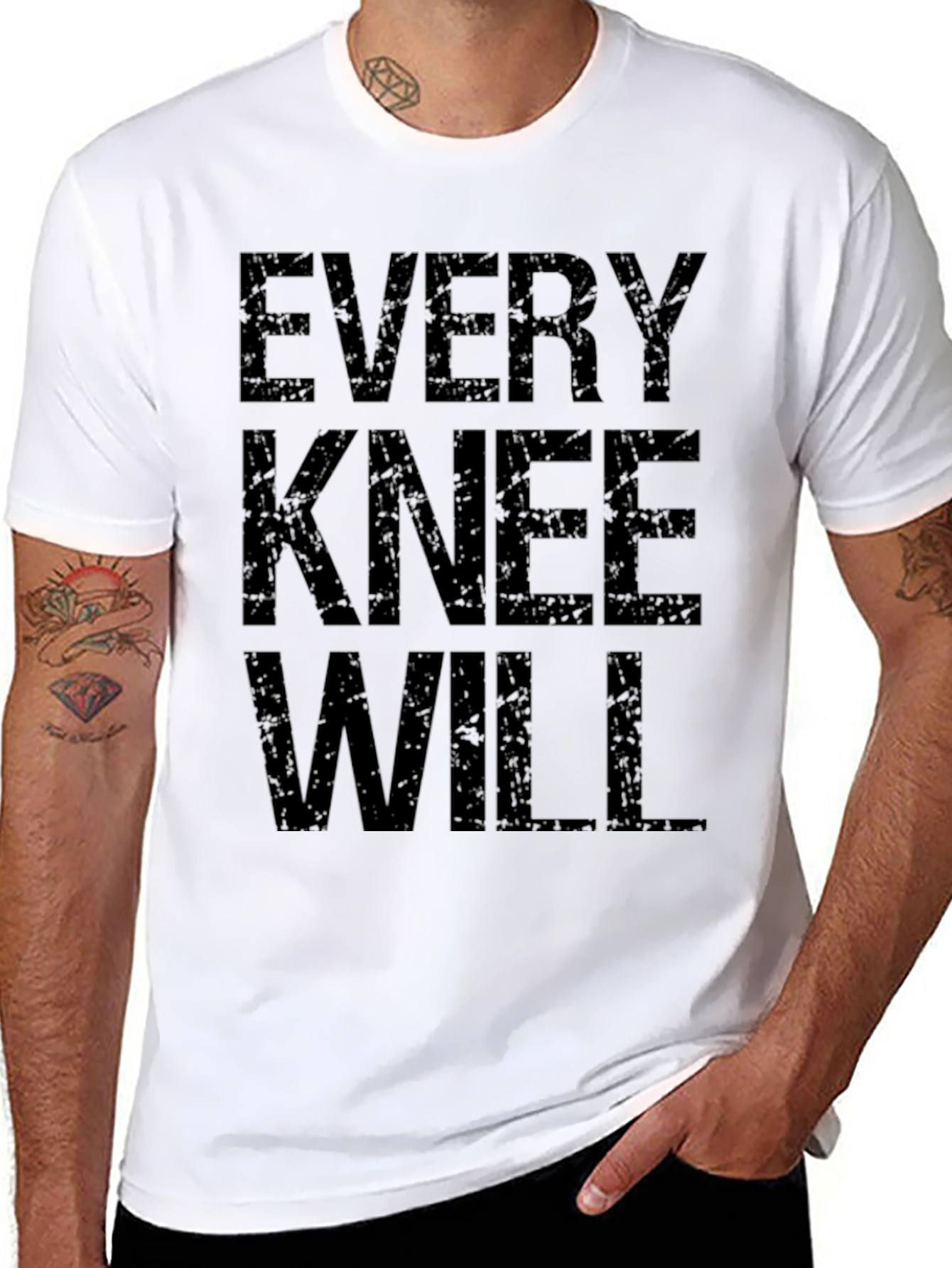Every Knee Will Bow Black Graphic Tee