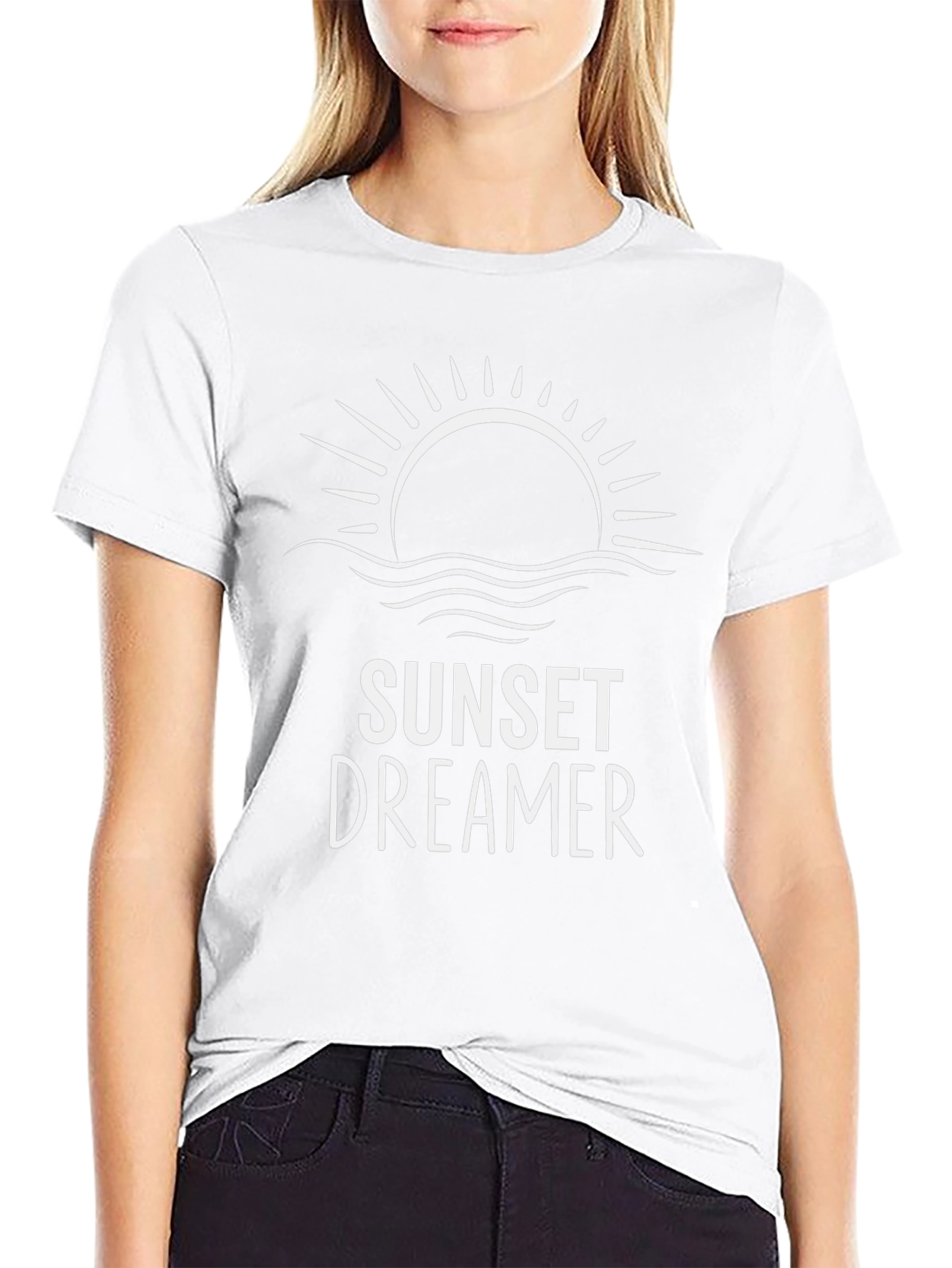 Sunset Dreamer Graphic Tee - Stylish Black T-Shirt