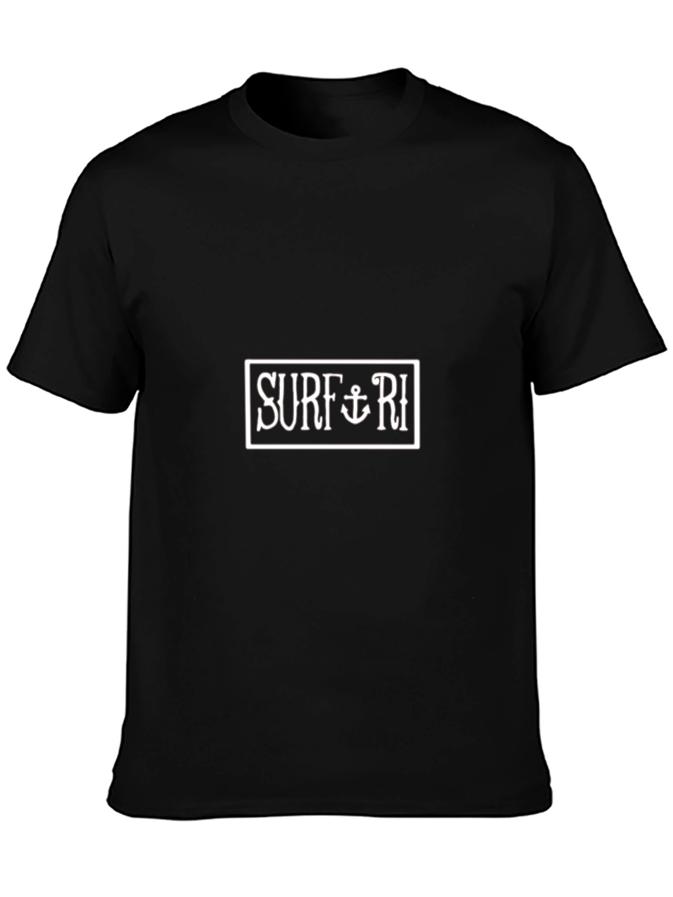 Surf RI Graphic Tee - Black Cotton Casual T-Shirt