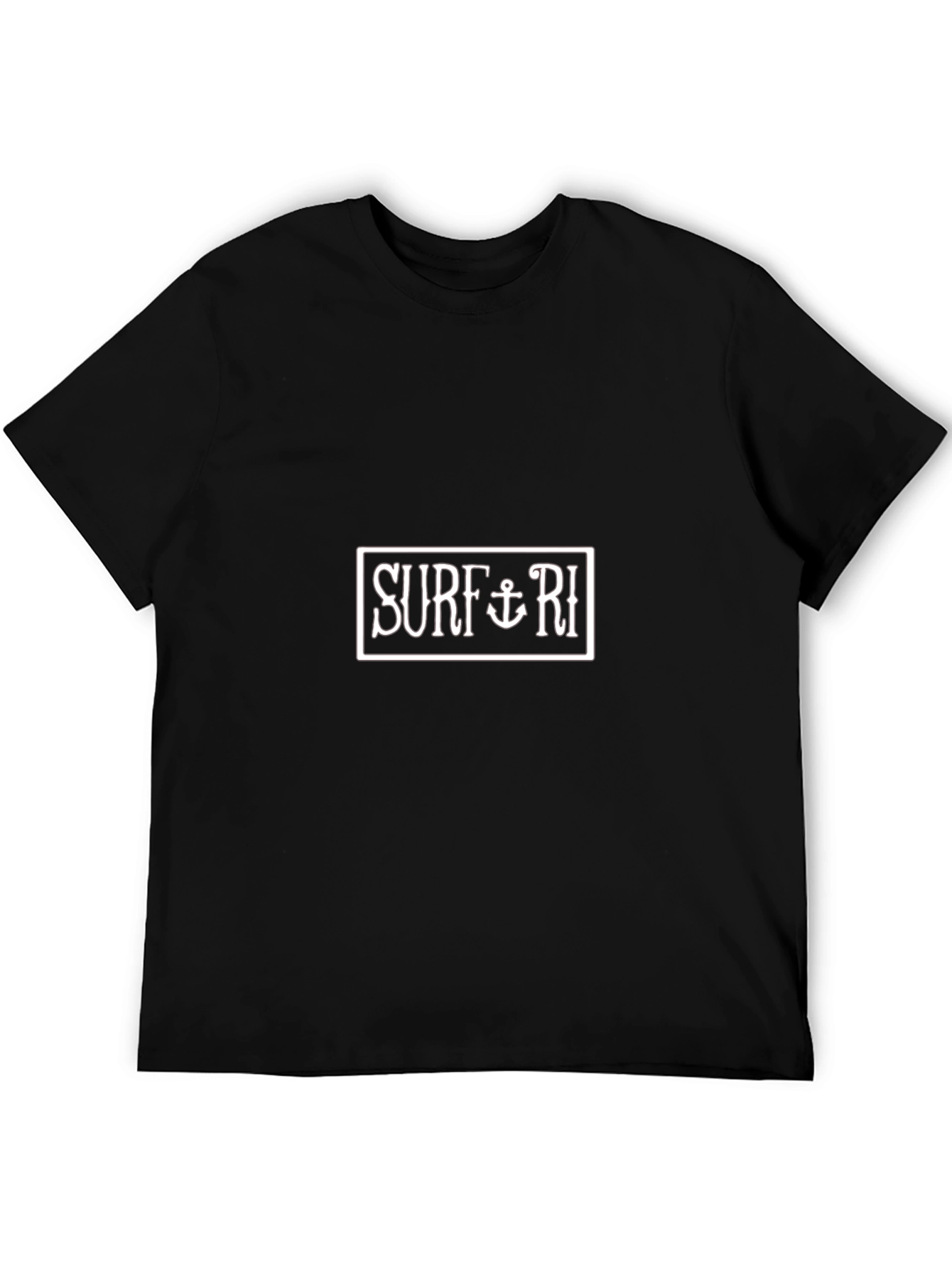 Surf RI Graphic Tee - Black Cotton Casual T-Shirt